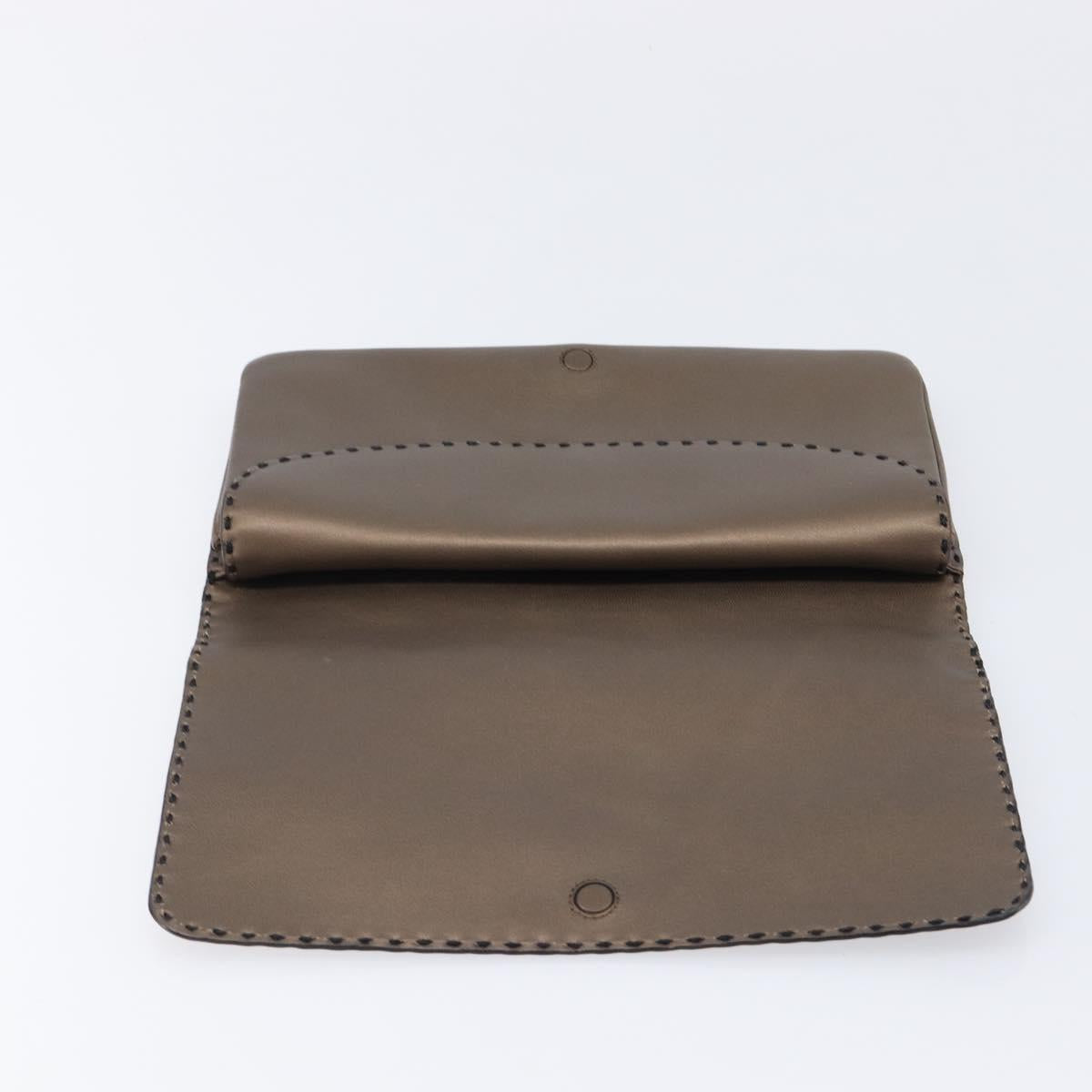 LOEWE Clutch Bag Leather Brown Auth bs38037