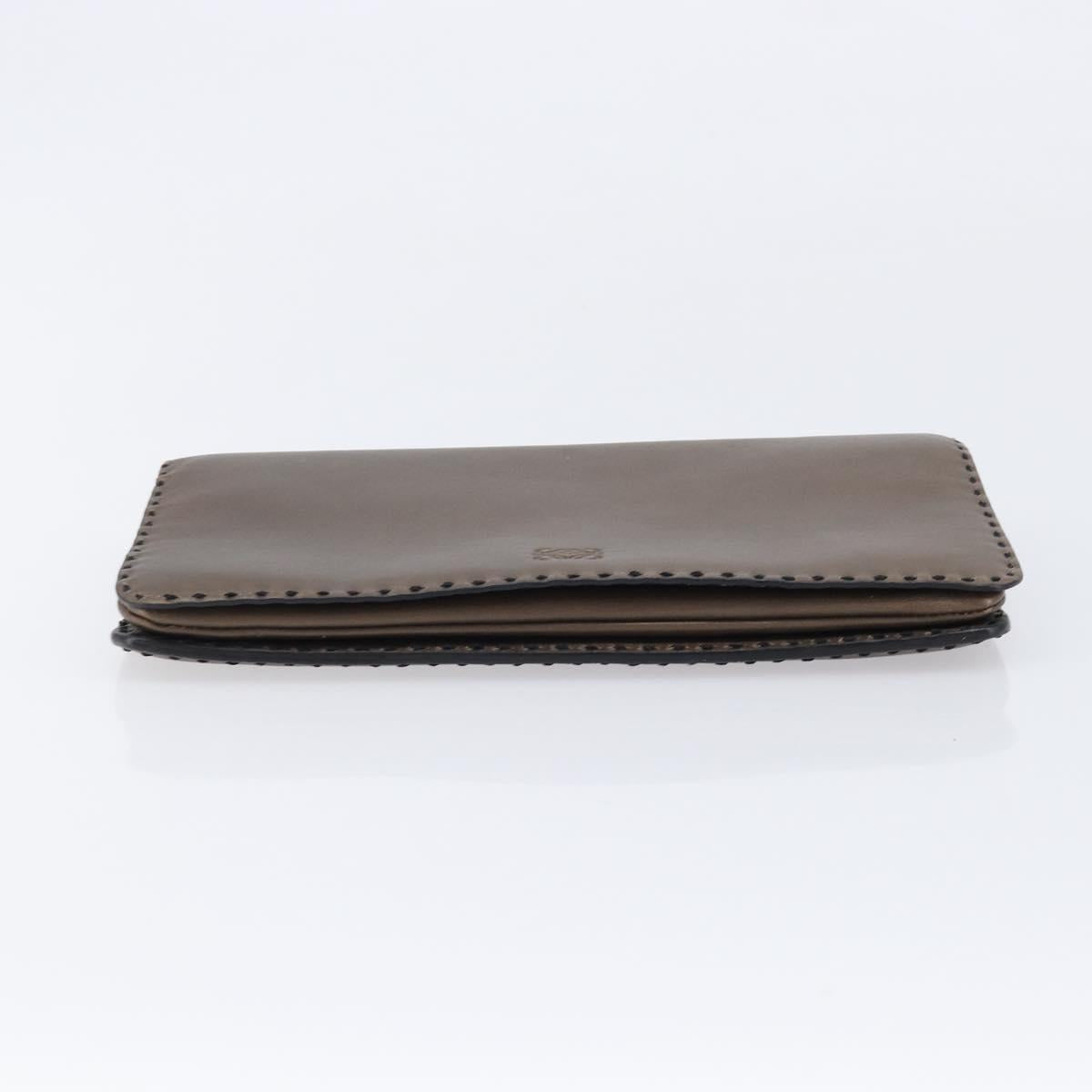 LOEWE Clutch Bag Leather Brown Auth bs38037