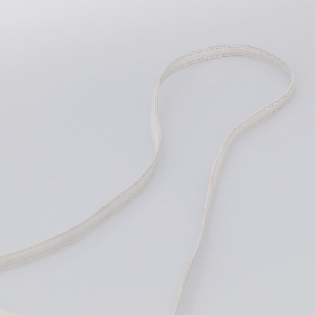 HERMES Shoulder Bag Leather White Gold Auth bs38040