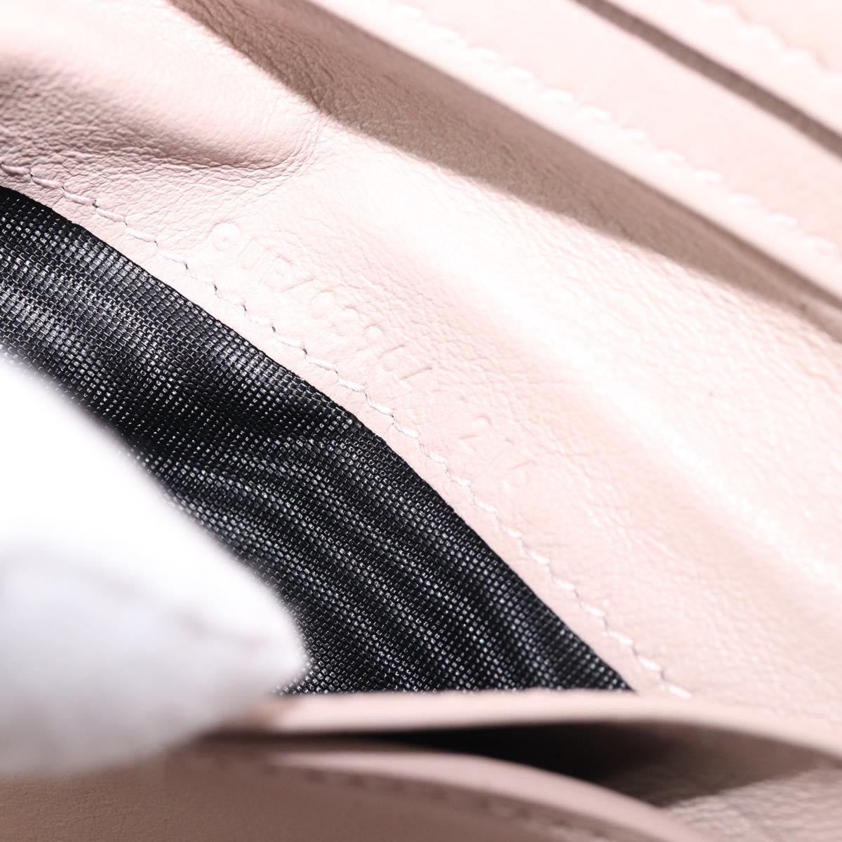 Saint Laurent Bifold Wallet Leather Pink Silver Auth bs38052