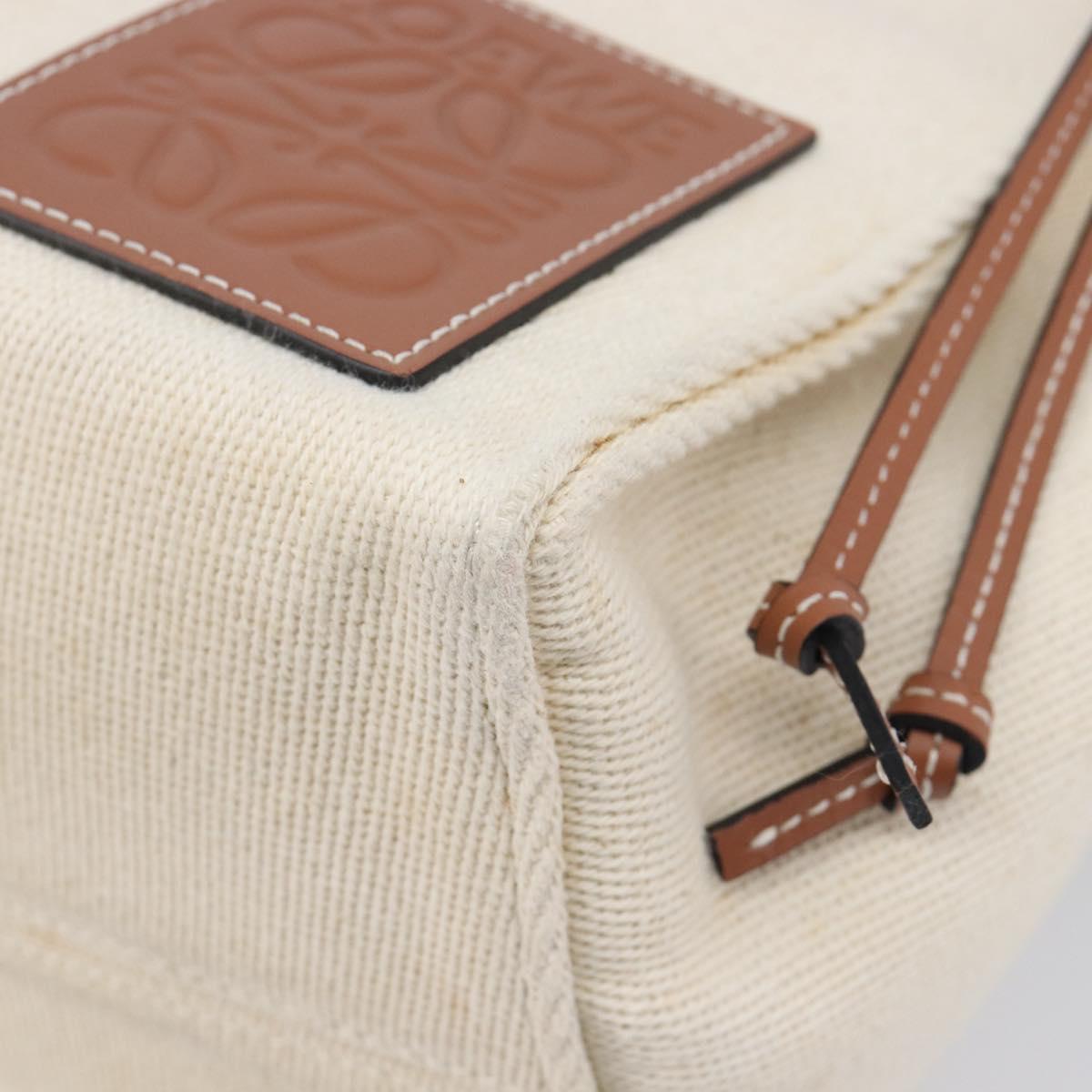 LOEWE Cushion Tote Bag Canvas White Auth bs38063A