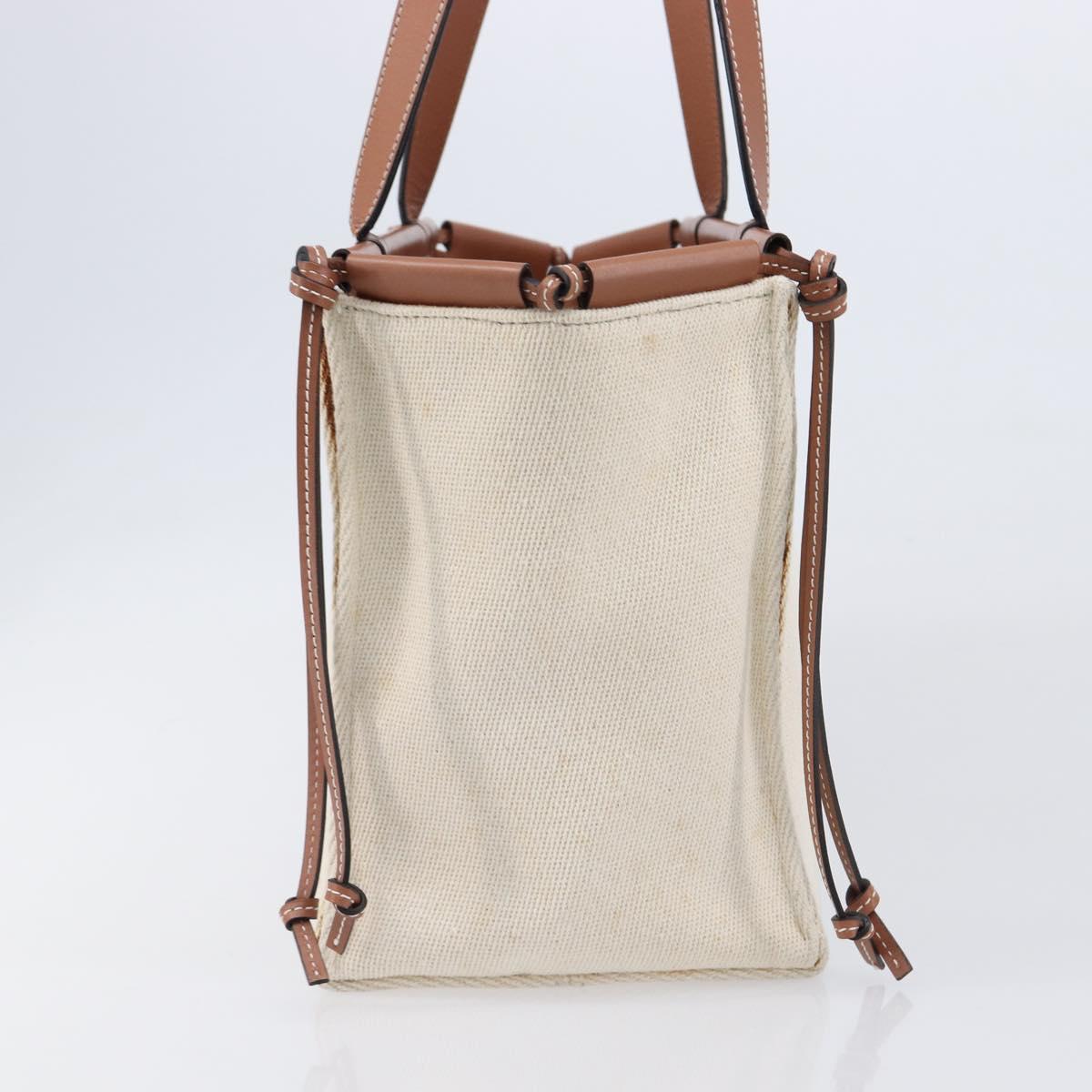 LOEWE Cushion Tote Bag Canvas White Auth bs38063A