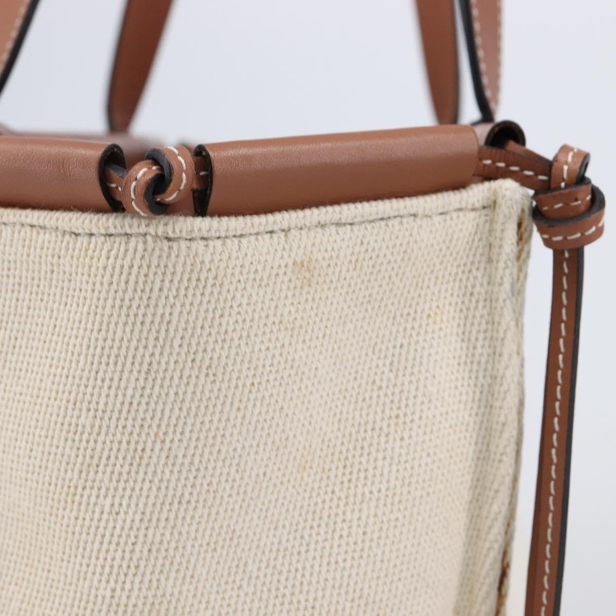 LOEWE Cushion Tote Bag Canvas White Auth bs38063A