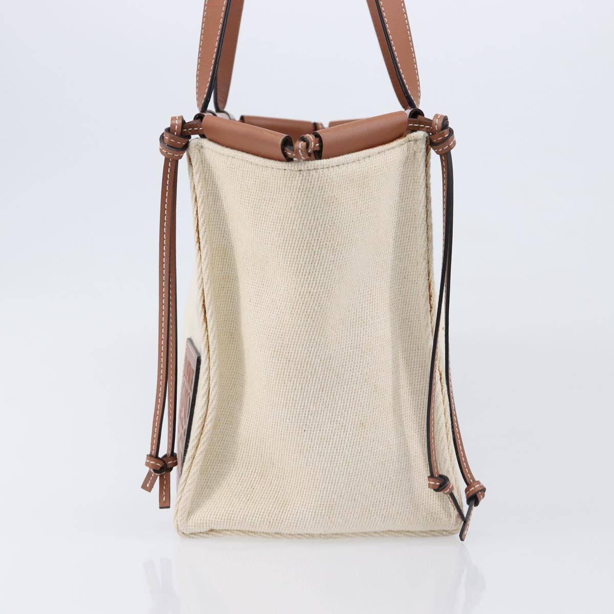 LOEWE Cushion Tote Bag Canvas White Auth bs38063A