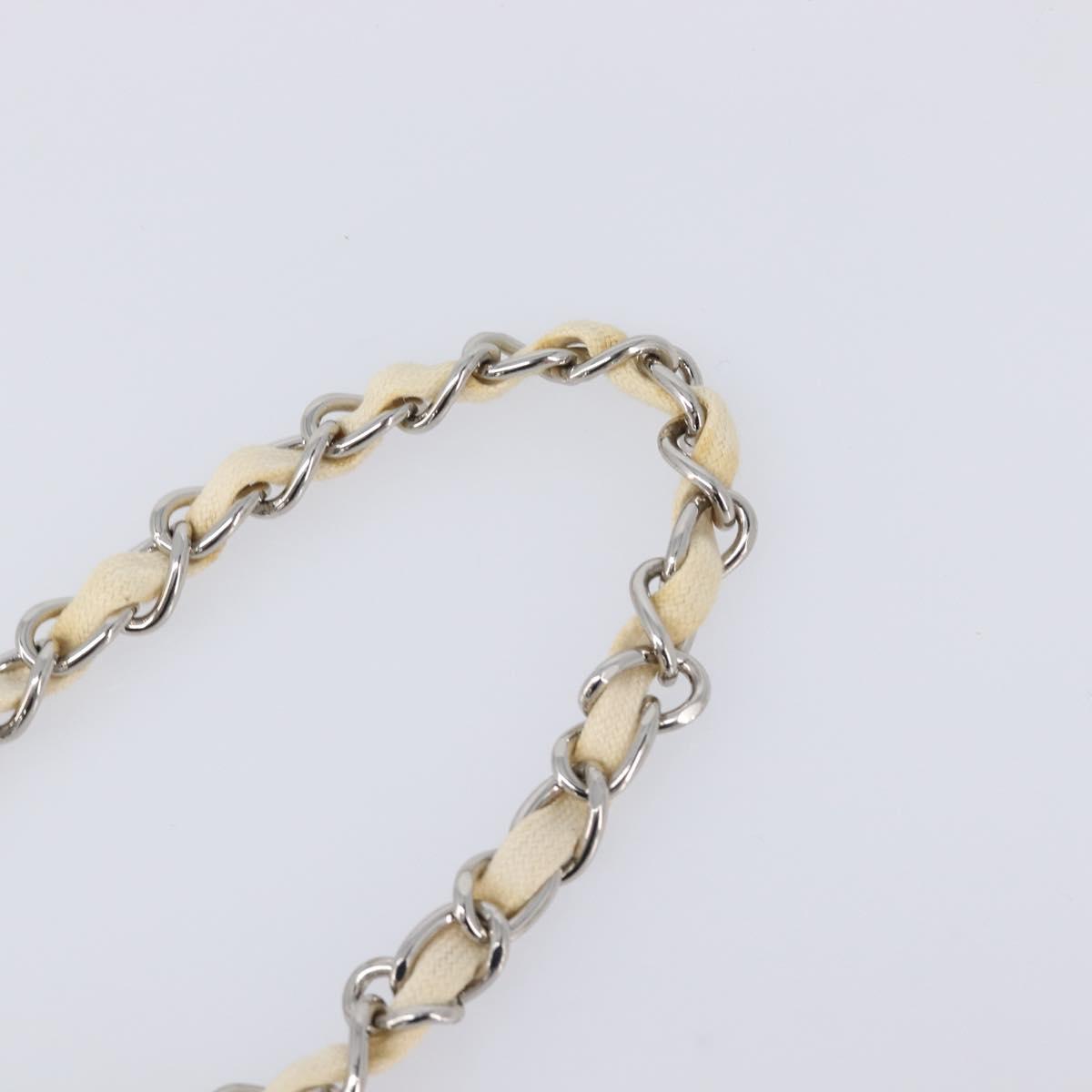 CHANEL Chain Belt Metal 31.5"" Silver CC Auth bs38068