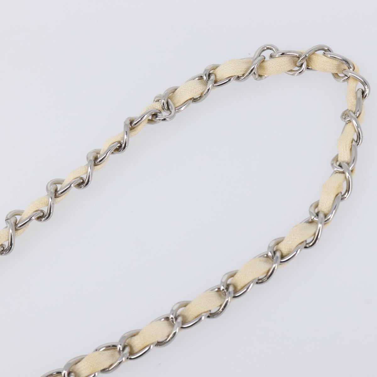 CHANEL Chain Belt Metal 31.5"" Silver CC Auth bs38068