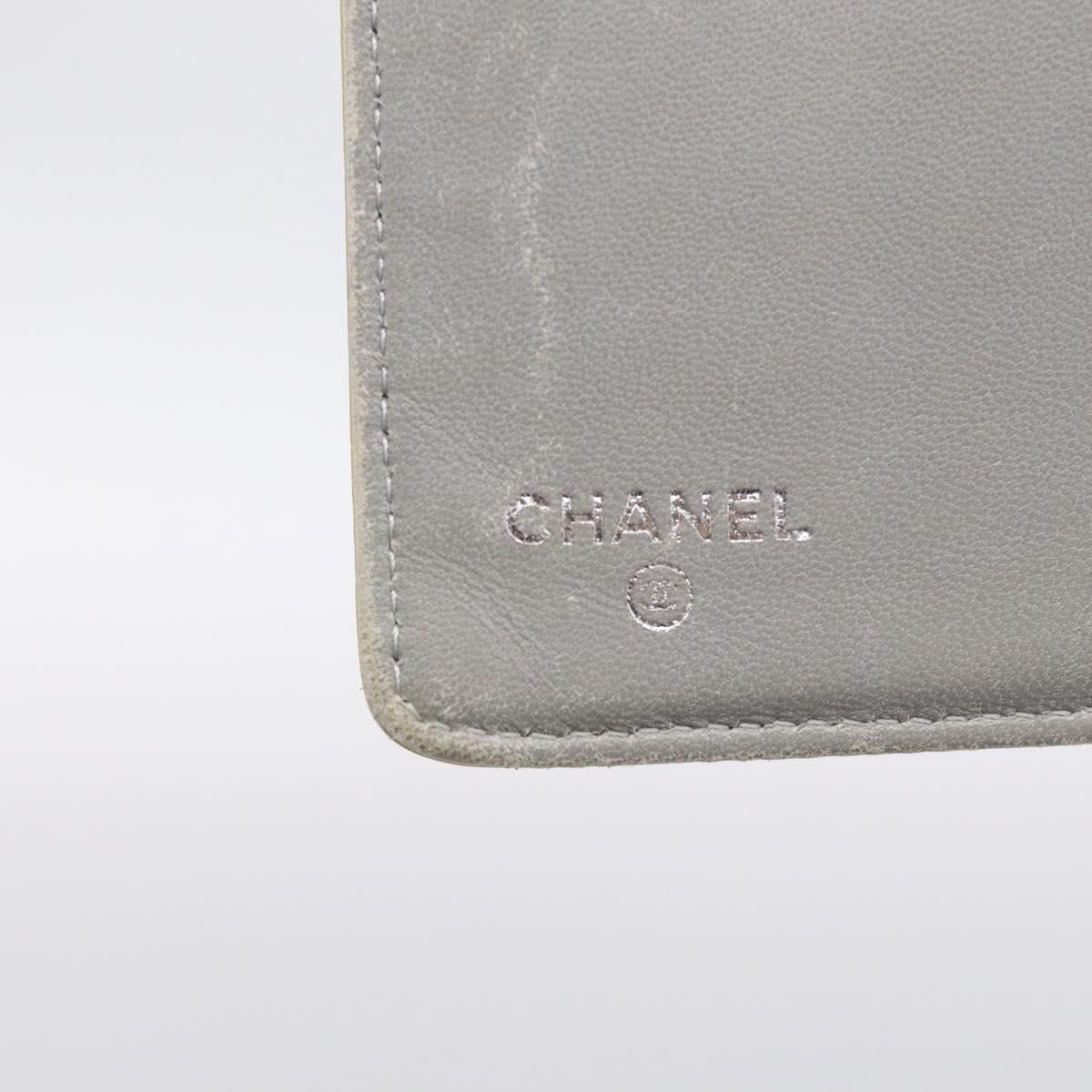 CHANEL Icon Line Long Wallet Leather Champagne Gold CC Auth bs38074