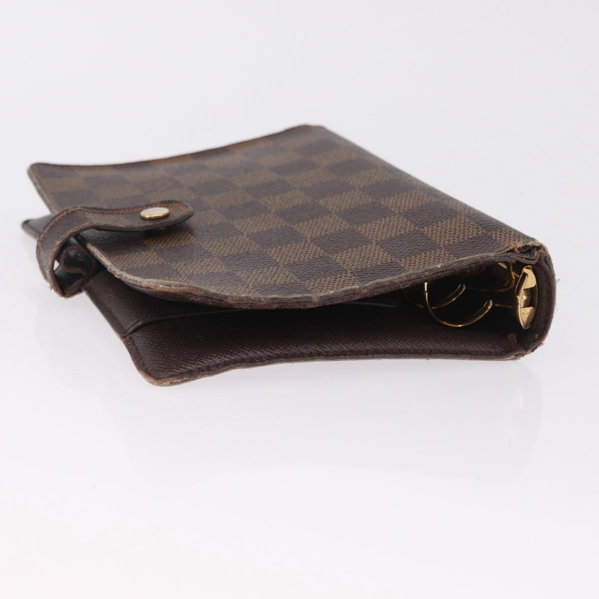LOUIS VUITTON Damier Ebene Day Planner Cover Leather 2 Set LV Auth bs38083