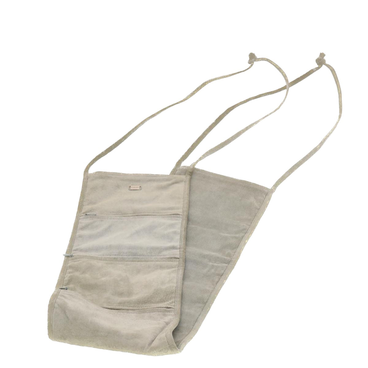 CHANEL Wall Hanging Pouch Suede Gray CC Auth bs5681