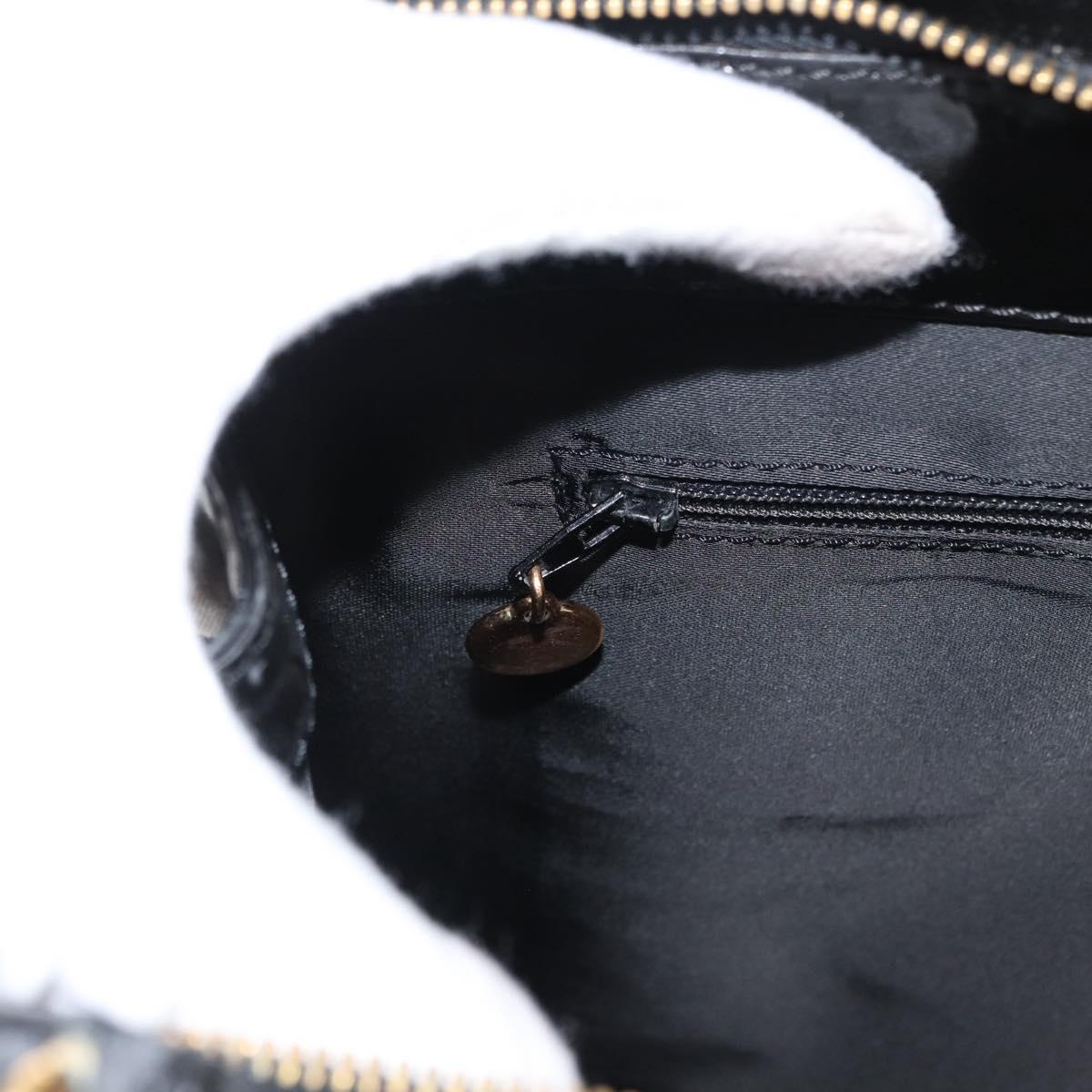 CHANEL Chain Shoulder Bag Patent leather Black CC Auth bs6435