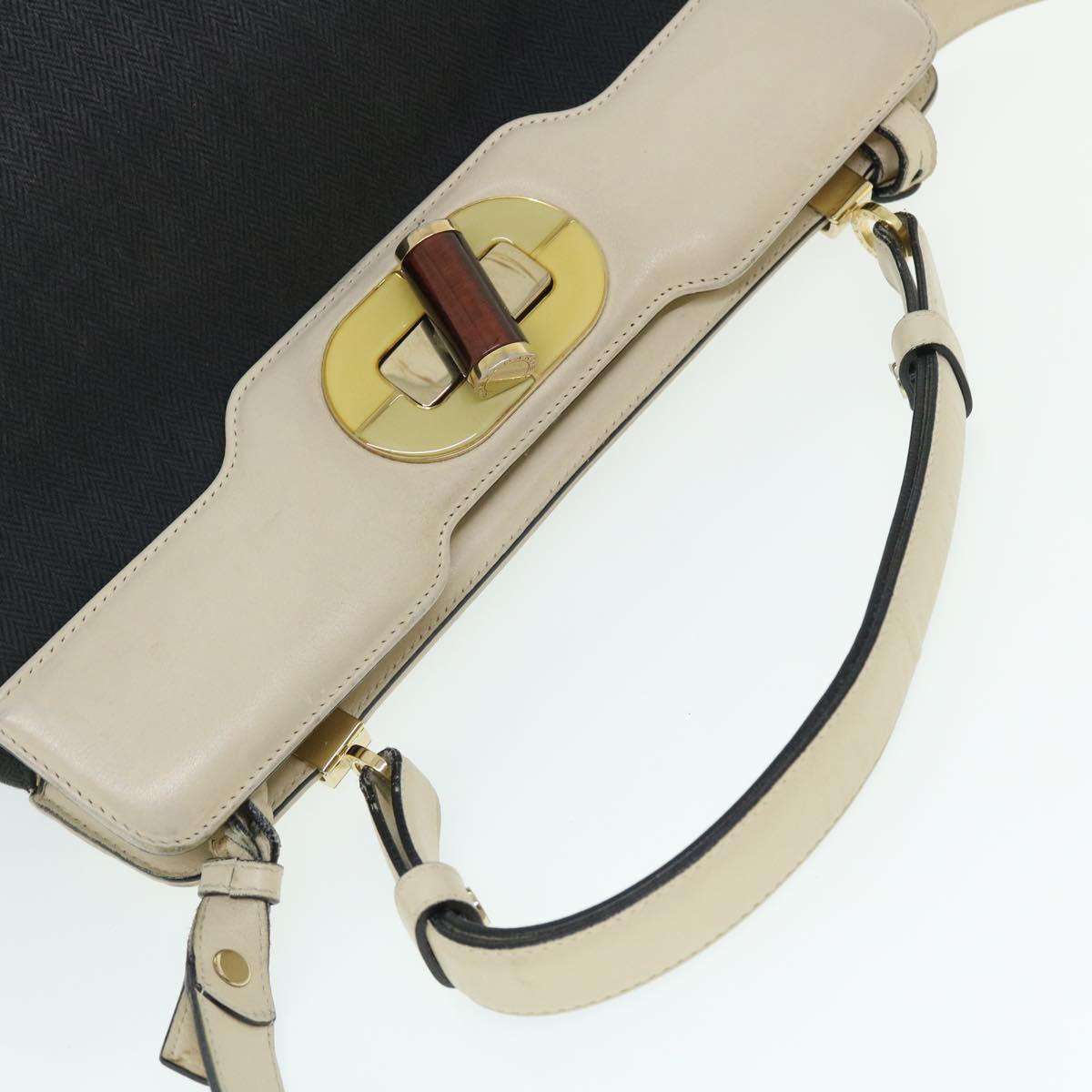 BVLGARI Isabella Rossellini Shoulder Bag Canvas 2way Black Auth bs7634