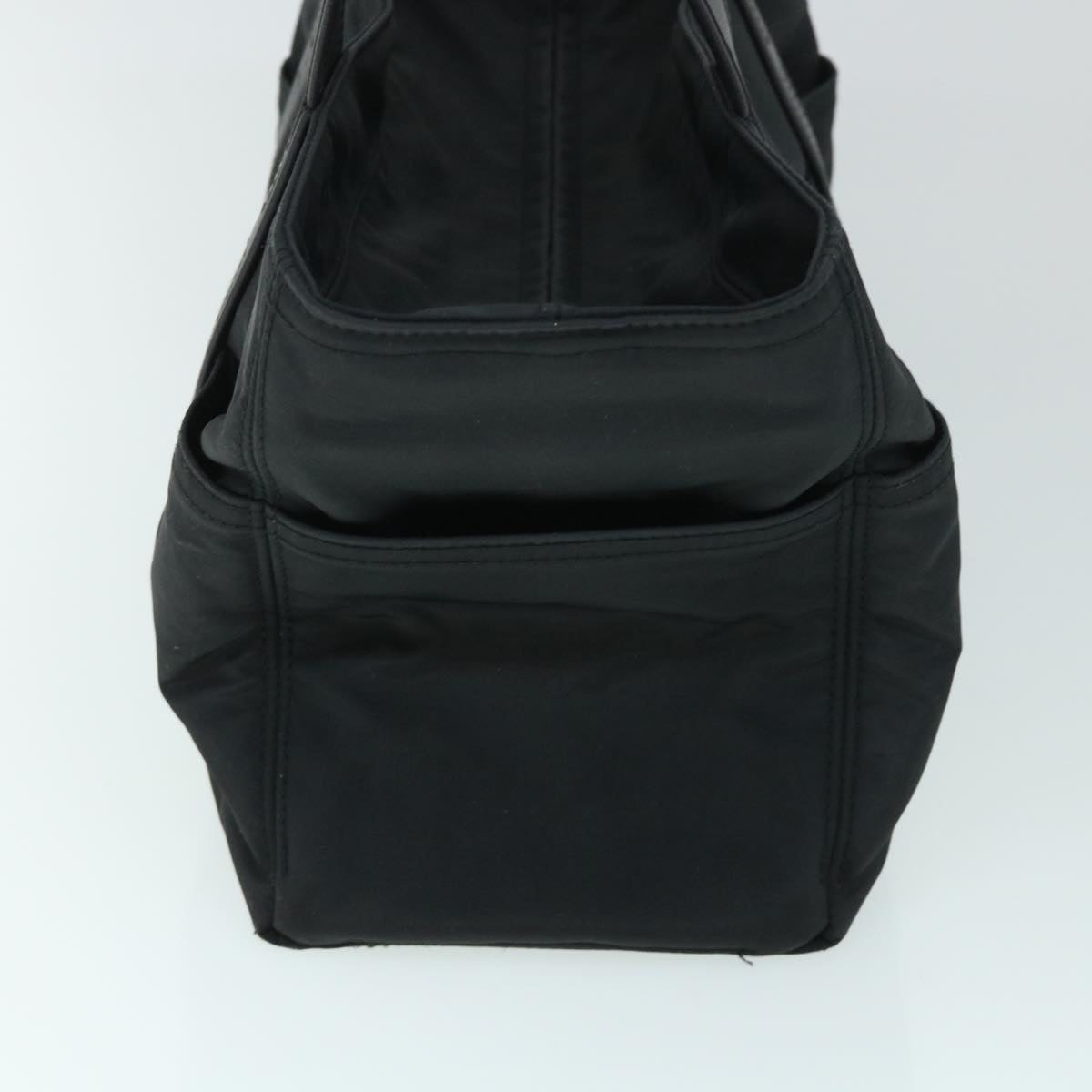 HERMES Acape Luco PM Hand Bag Nylon Black Auth bs8396