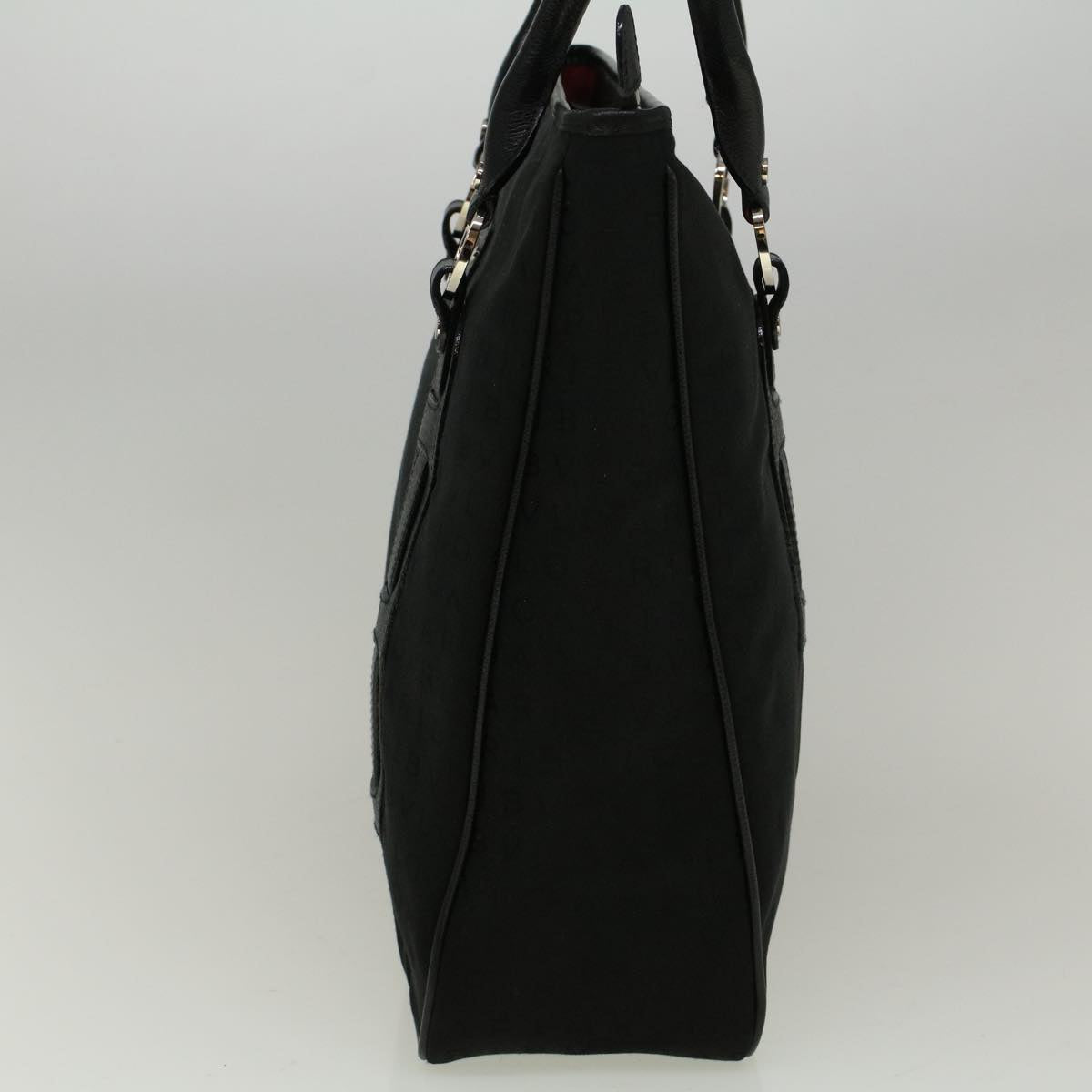 BVLGARI Tote Bag Canvas Black Auth bs8797