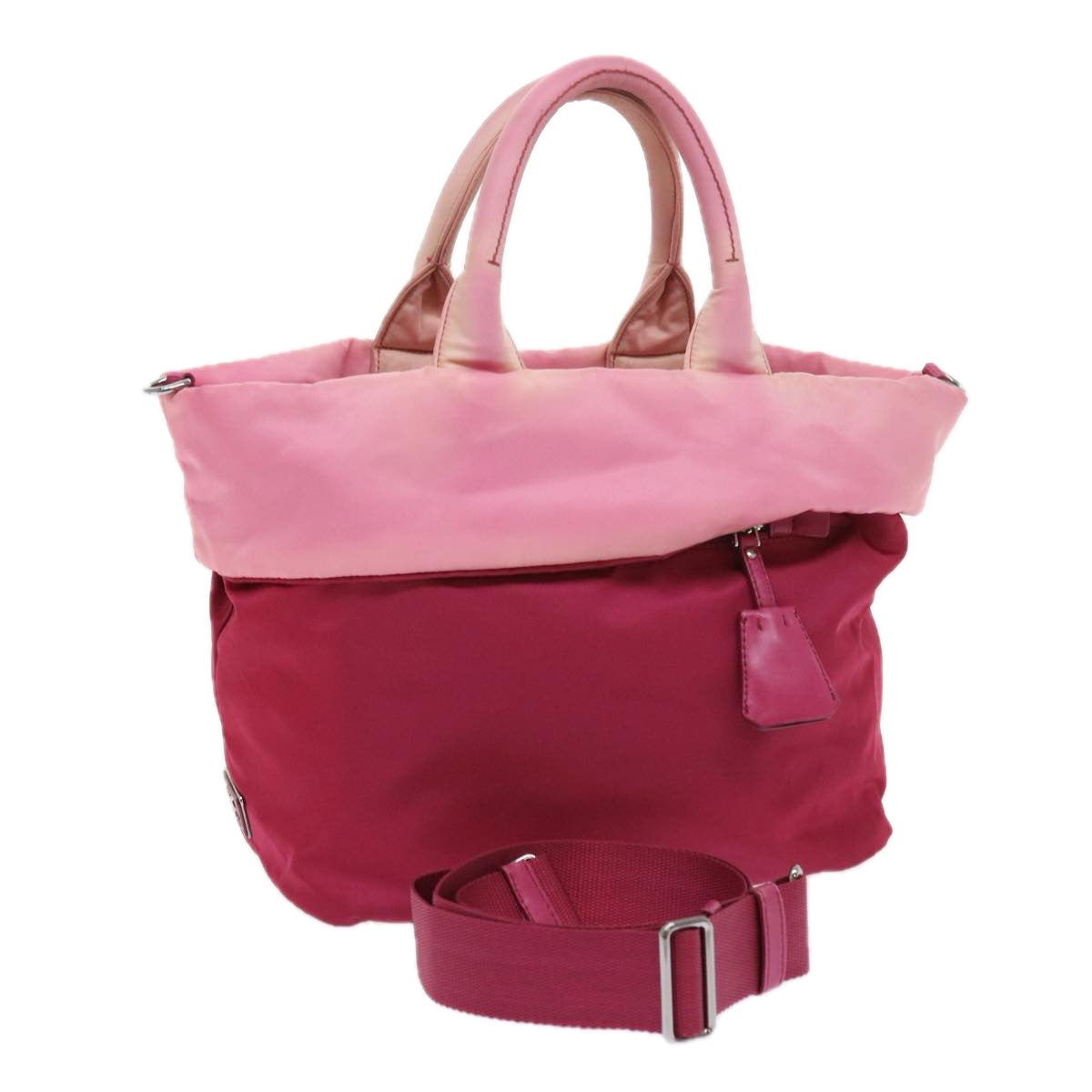 PRADA Hand Bag Nylon 2way Pink Auth bs9228