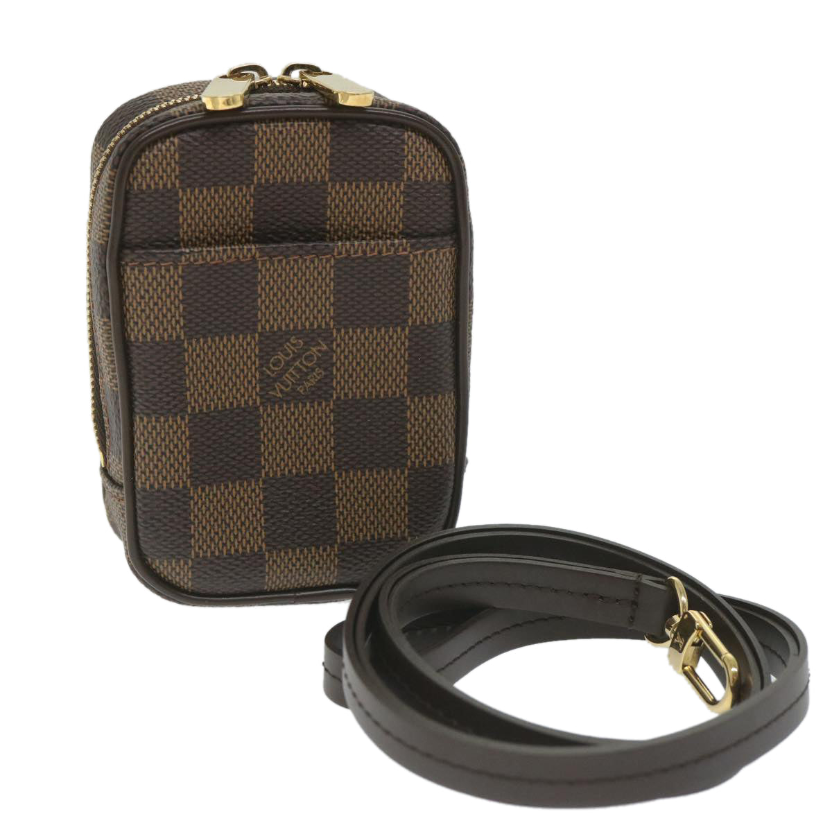 LOUIS VUITTON Damier Ebene Etui Okapi PM Pouch N61738 LV Auth bs9699V