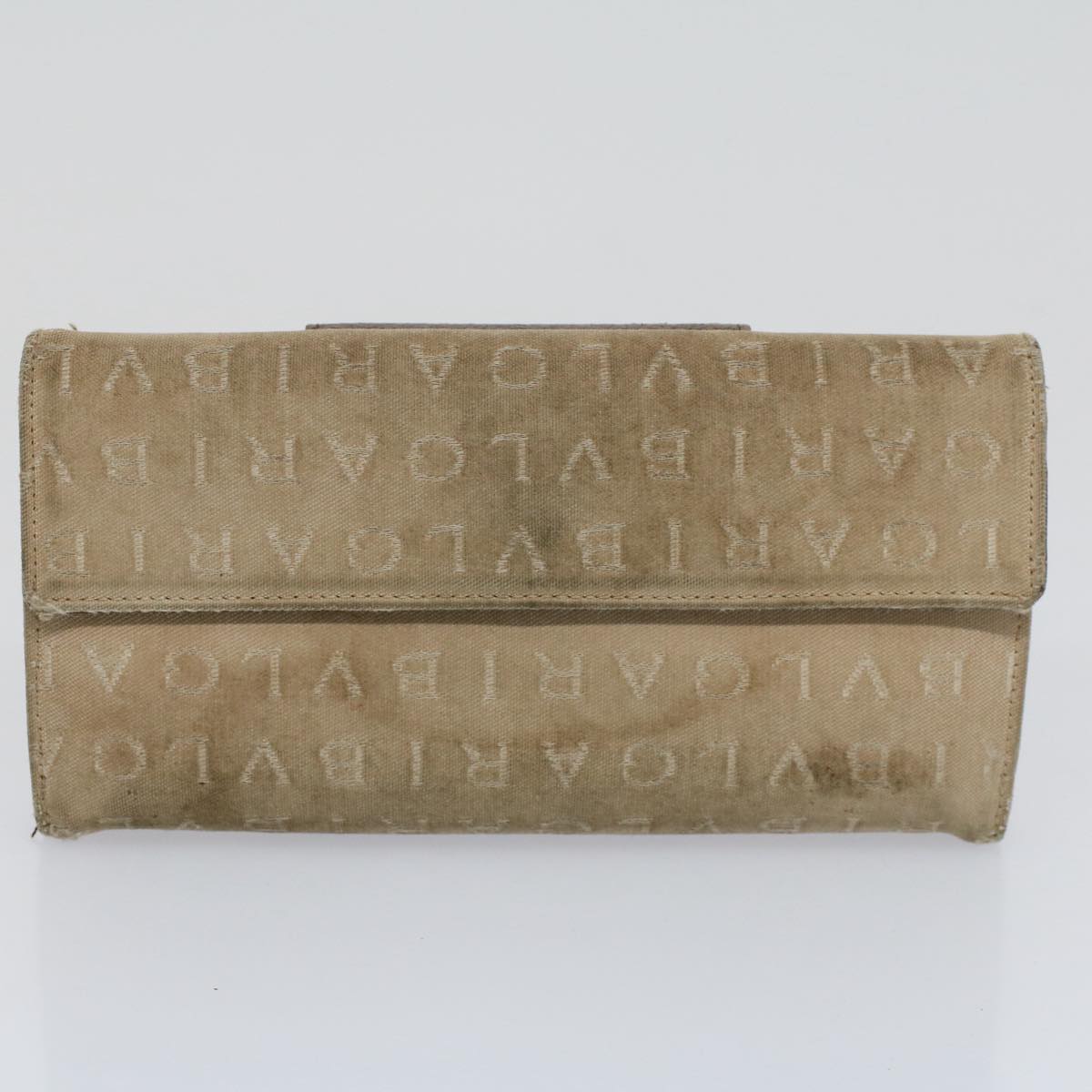 BVLGARI Wallet Leather 4 Set Black Beige Auth bs9872