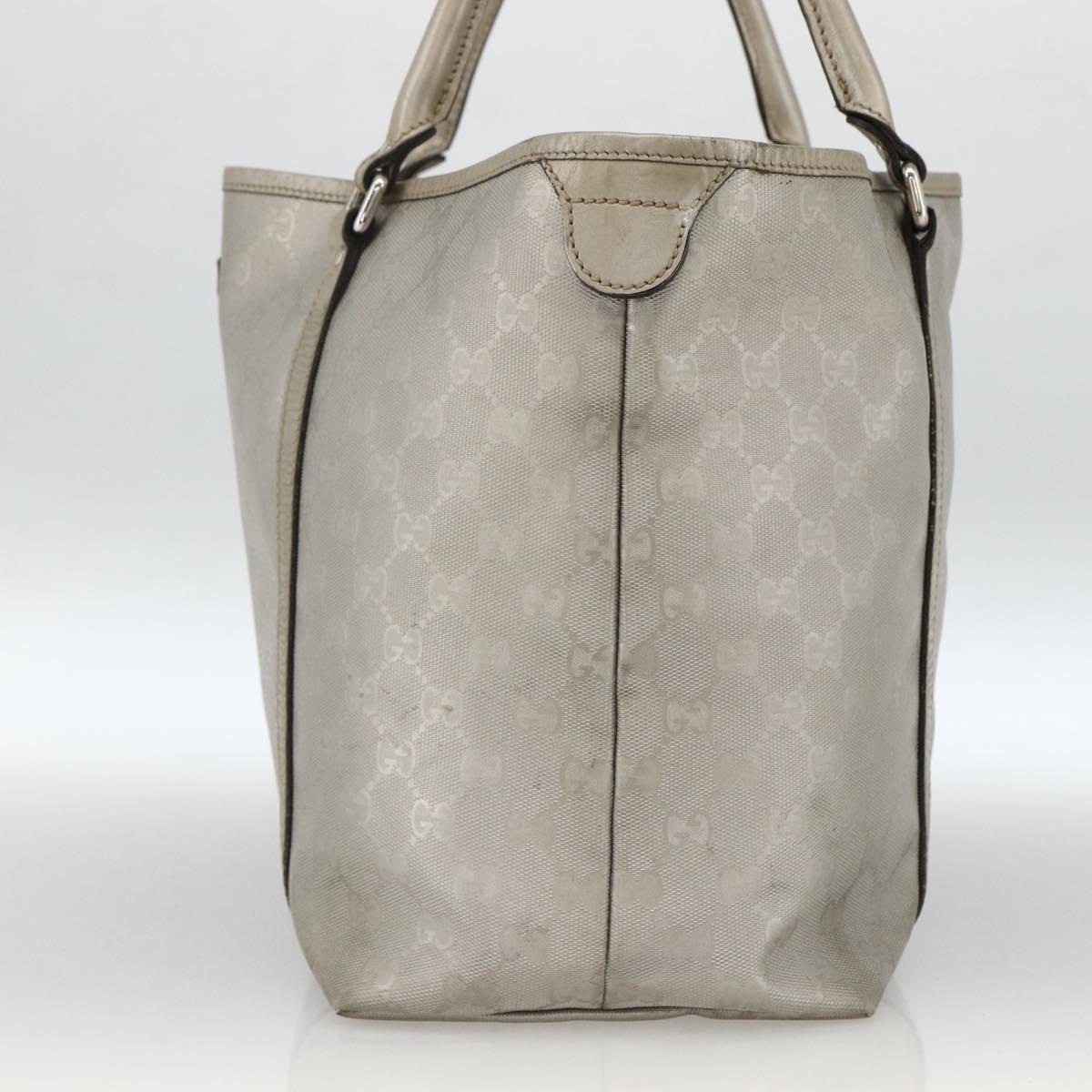 GUCCI GG Implementation Tote Bag PVC Silver 197953 Auth BSZ004