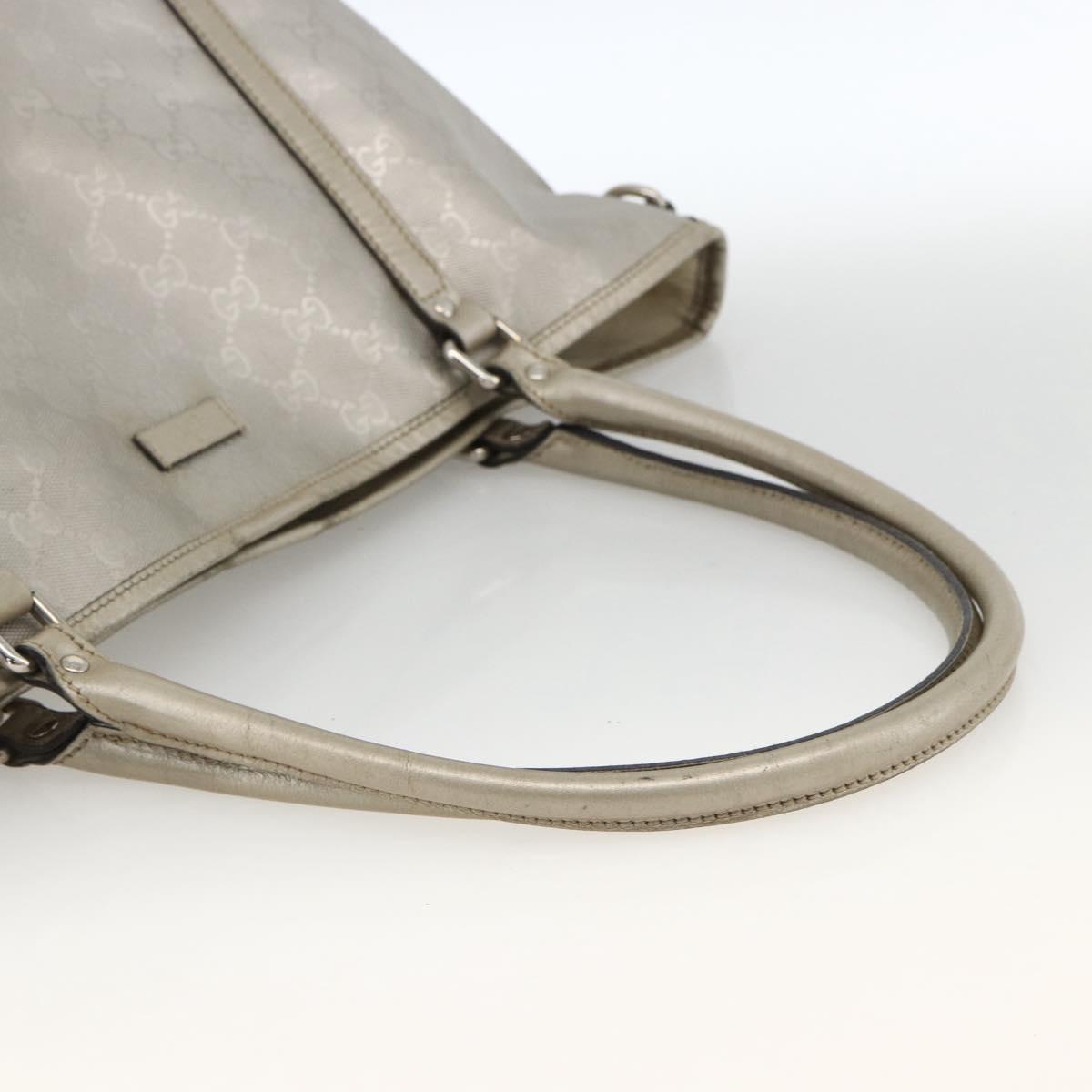 GUCCI GG Implementation Tote Bag PVC Silver 197953 Auth BSZ004
