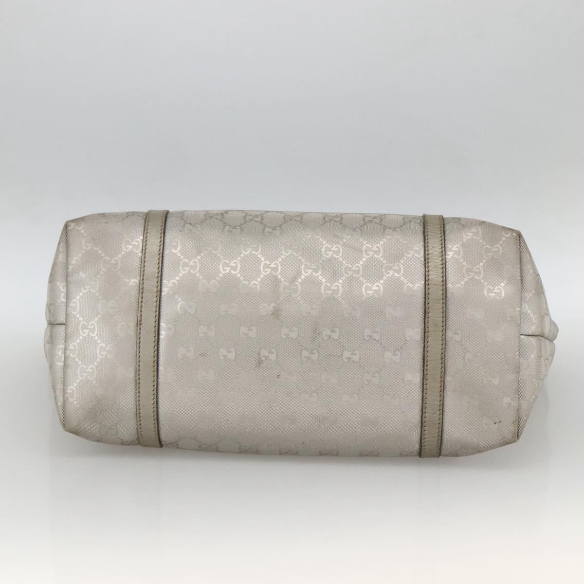 GUCCI GG Implementation Tote Bag PVC Silver 197953 Auth BSZ004