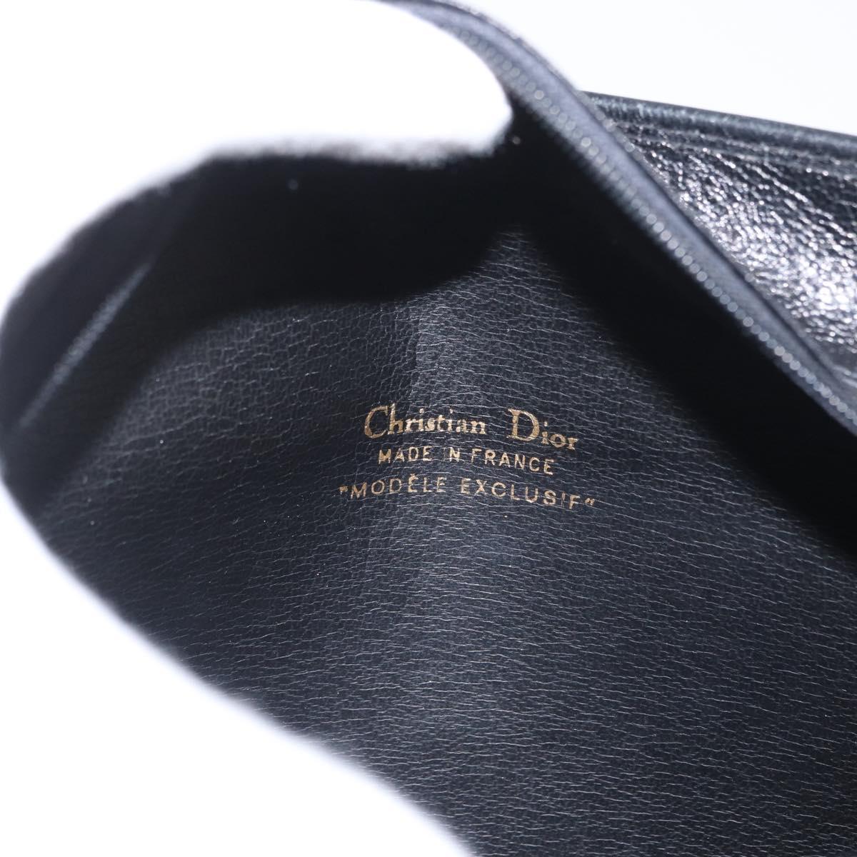 Christian Dior Shoulder Bag Leather Black Gold Auth BSZ005