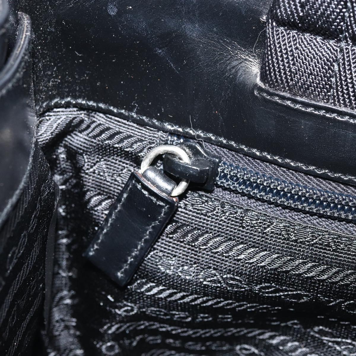 PRADA Sports Hand Bag Nylon Black Silver Auth BSZ006A