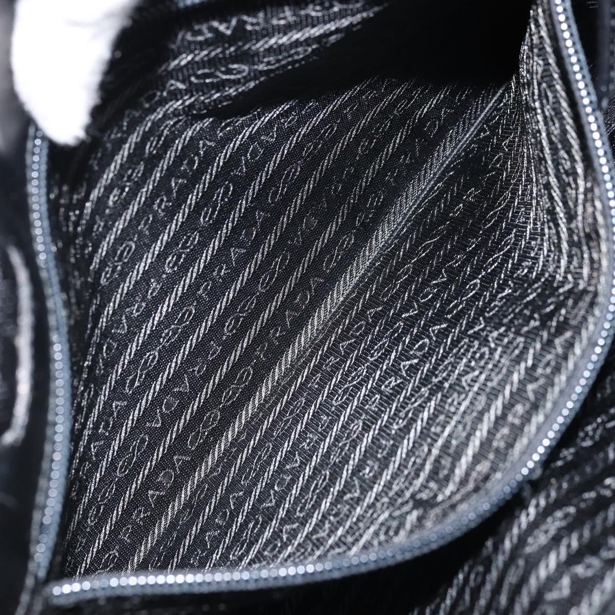 PRADA Sports Hand Bag Nylon Black Silver Auth BSZ006A