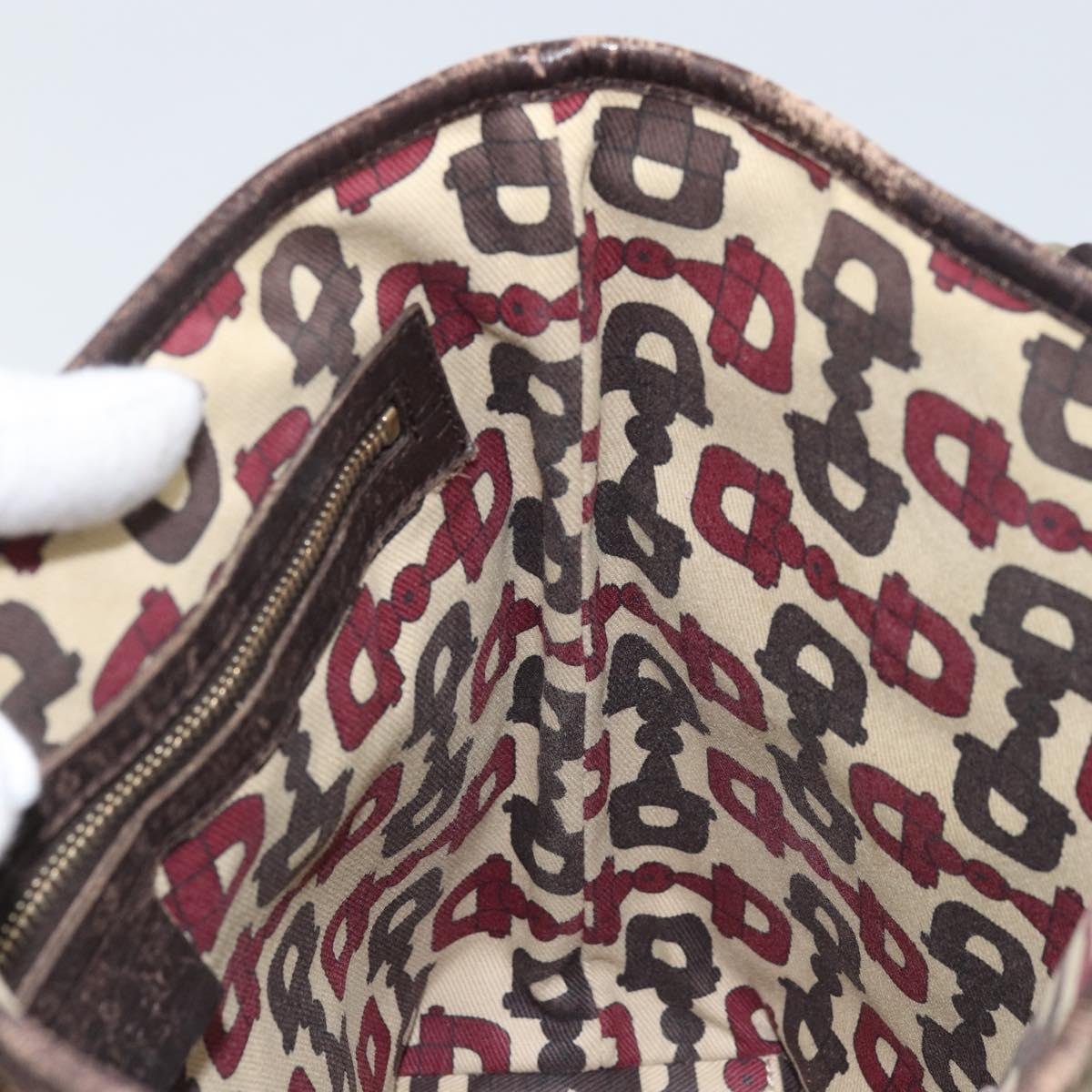 GUCCI GG Canvas Web Sherry Line Hand Bag Beige Gold 162898 Auth BSZ007