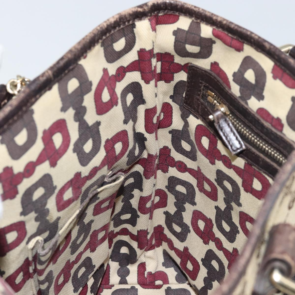 GUCCI GG Canvas Web Sherry Line Hand Bag Beige Gold 162898 Auth BSZ007