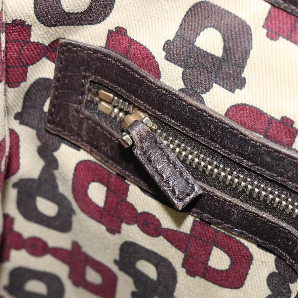 GUCCI GG Canvas Web Sherry Line Hand Bag Beige Gold 162898 Auth BSZ007
