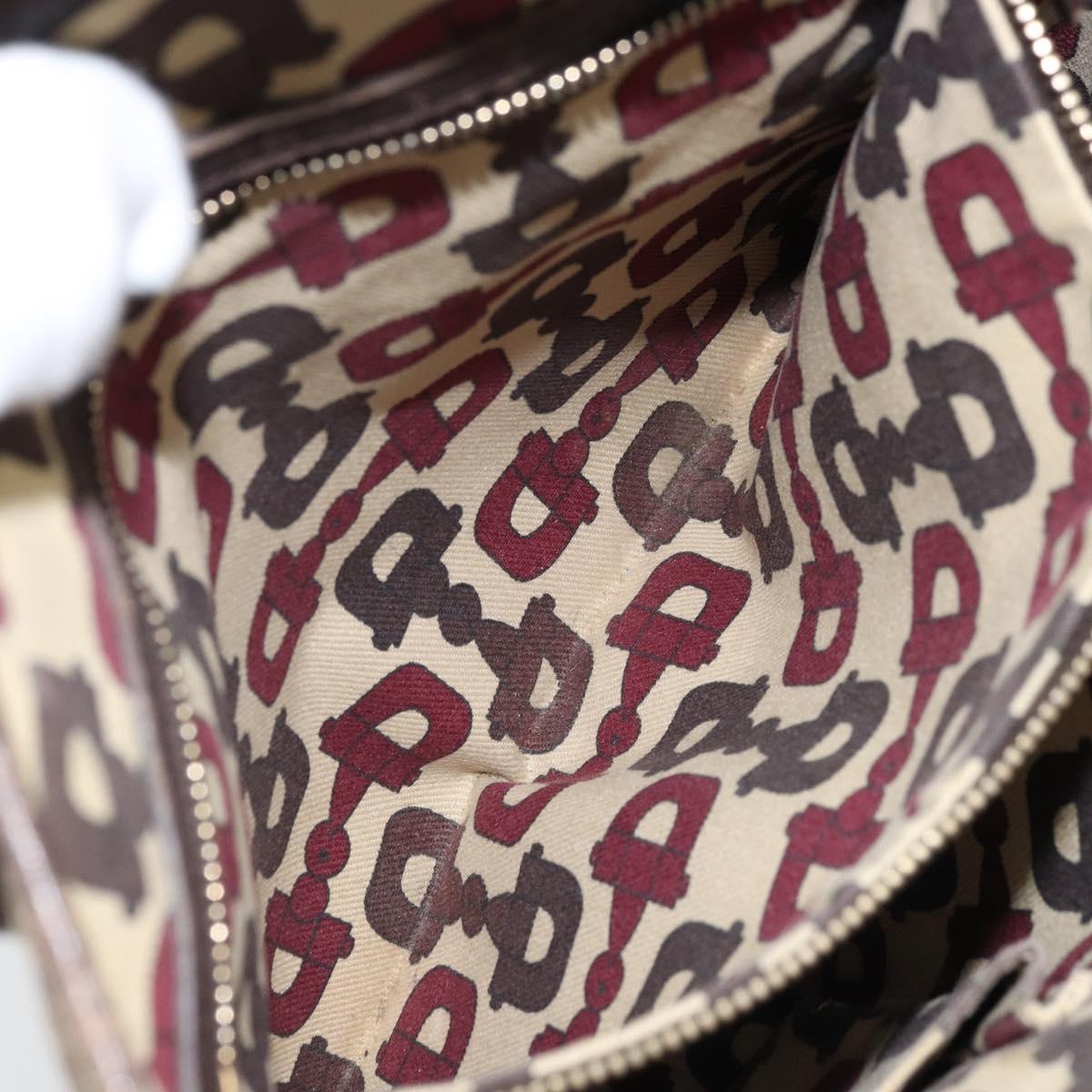 GUCCI GG Canvas Web Sherry Line Hand Bag Beige Gold 162898 Auth BSZ007
