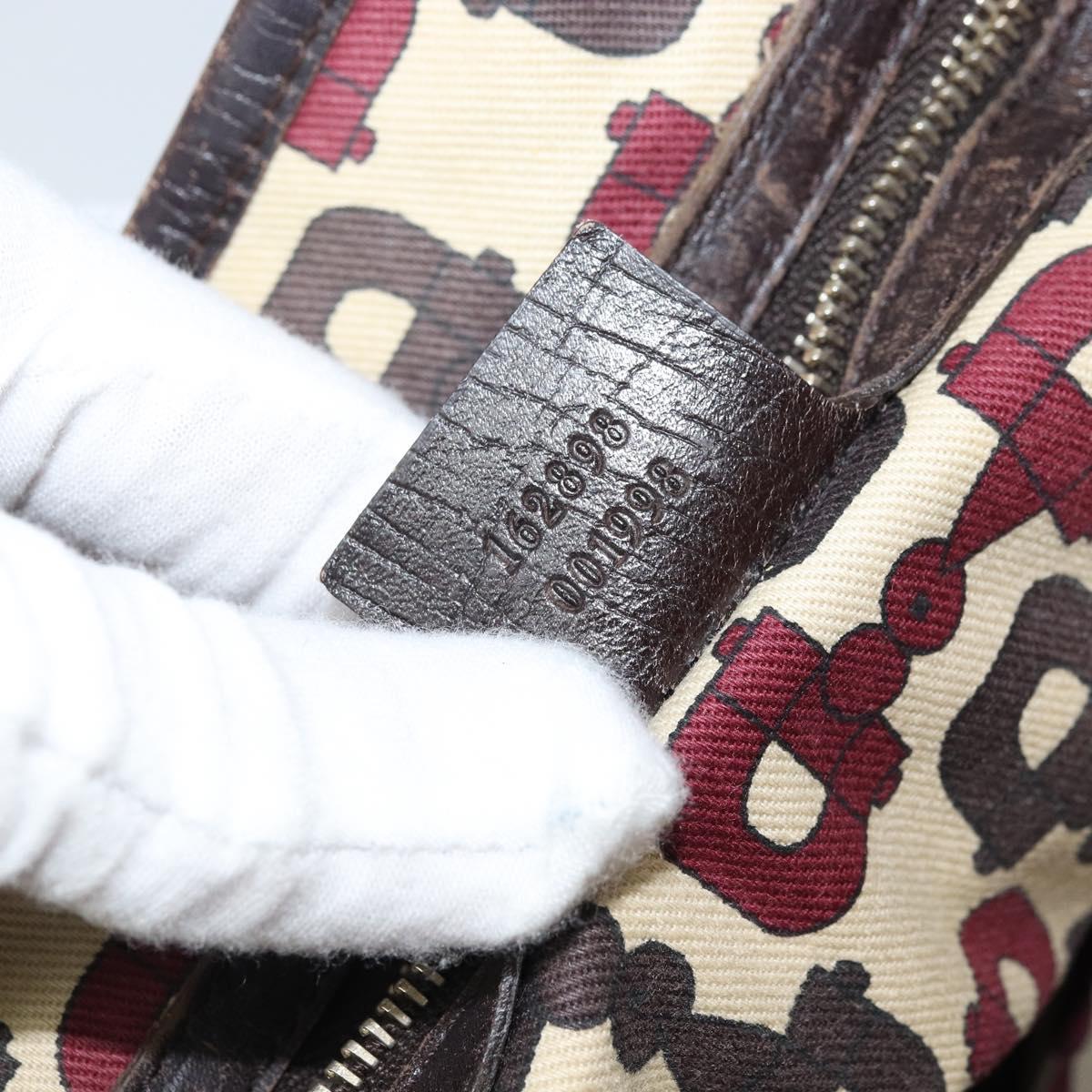 GUCCI GG Canvas Web Sherry Line Hand Bag Beige Gold 162898 Auth BSZ007