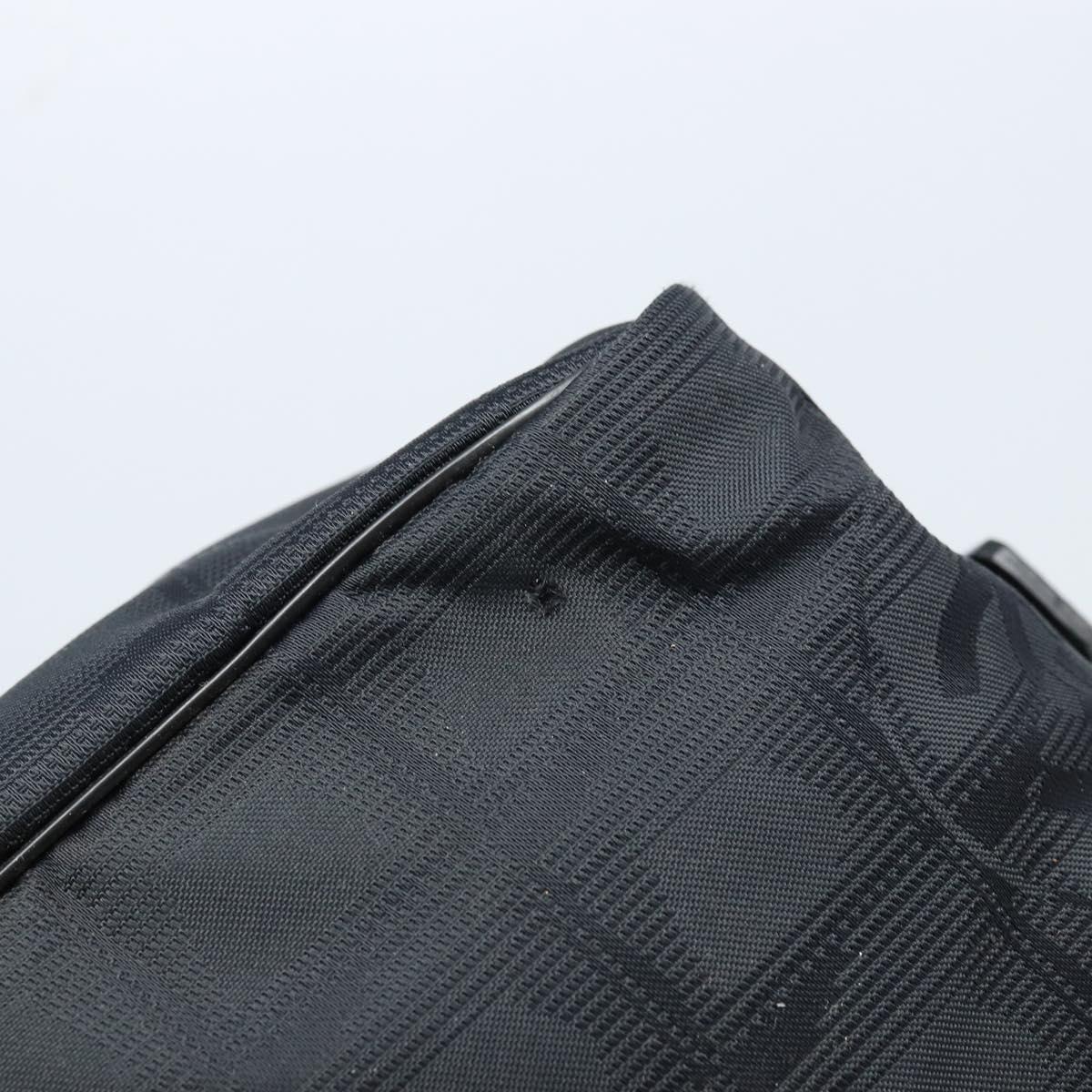 CHANEL New Travel Line Hand Bag Nylon Black Gold CC Auth BSZ008