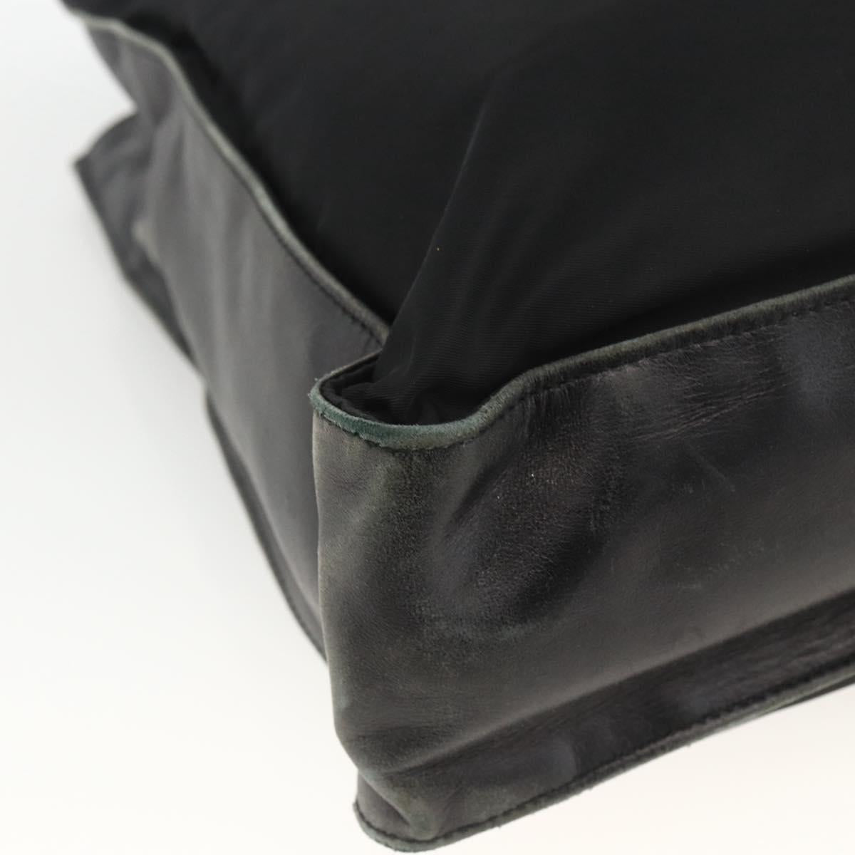 PRADA Tote Bag Nylon Black Silver Auth BSZ009