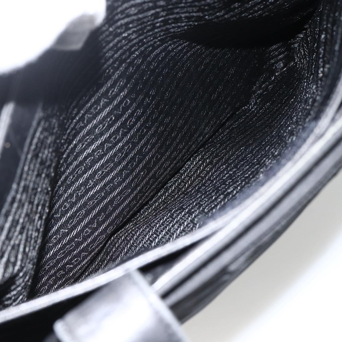 PRADA Tote Bag Nylon Black Silver Auth BSZ009