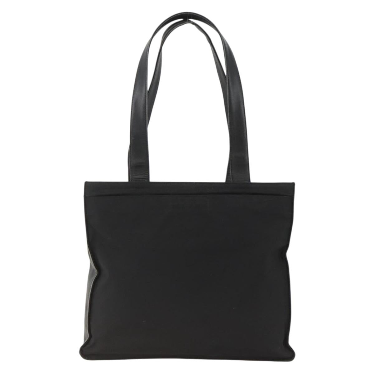 PRADA Tote Bag Nylon Black Silver Auth BSZ009