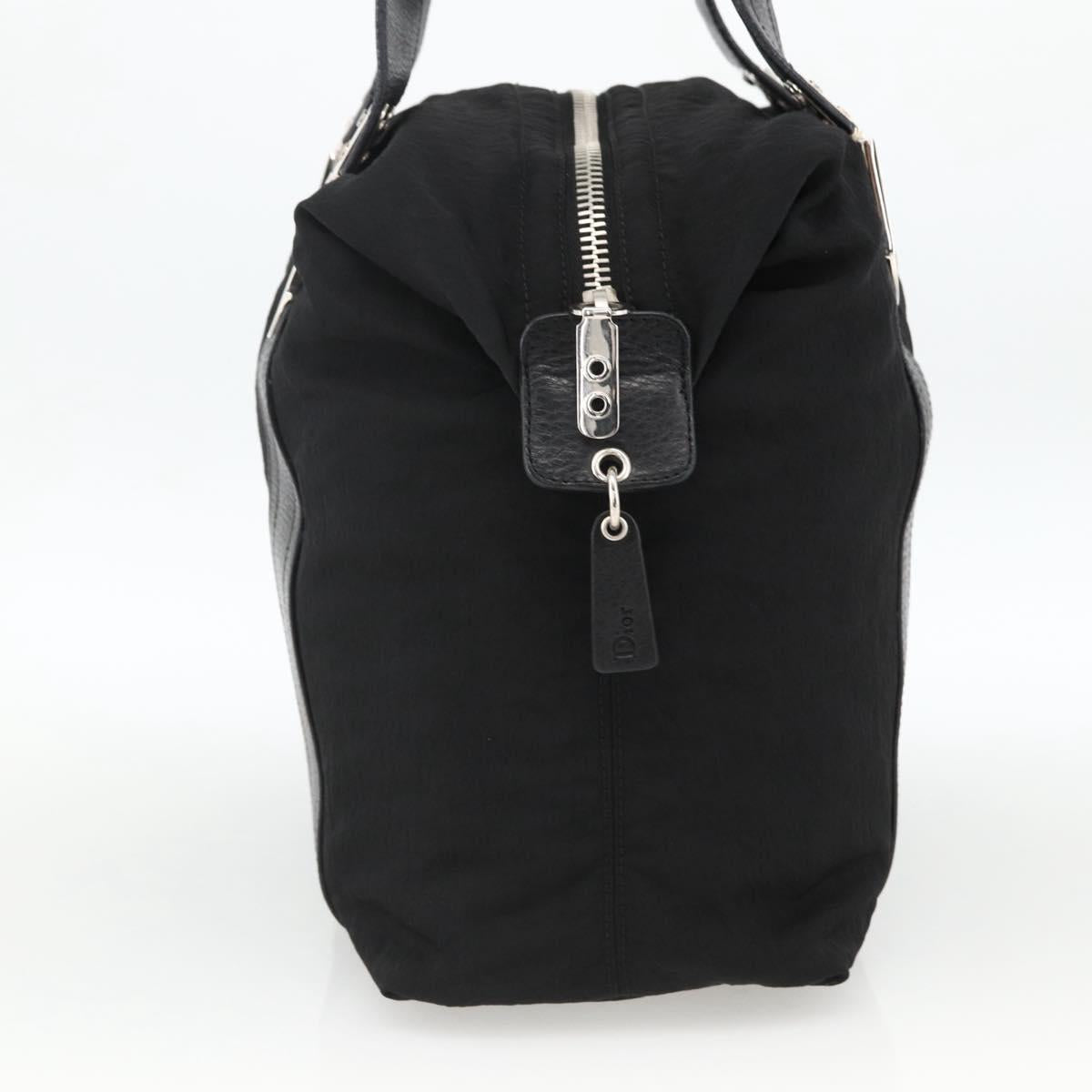 Christian Dior Tote Bag Nylon Black Silver Auth BSZ026V