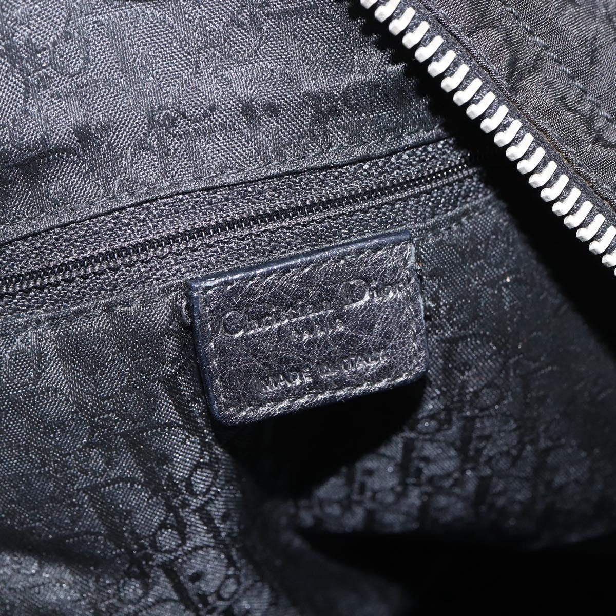 Christian Dior Tote Bag Nylon Black Silver Auth BSZ026V