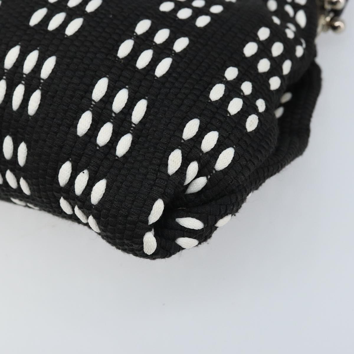 Miu Miu Shoulder Bag Canvas Black Silver Auth BSZ027