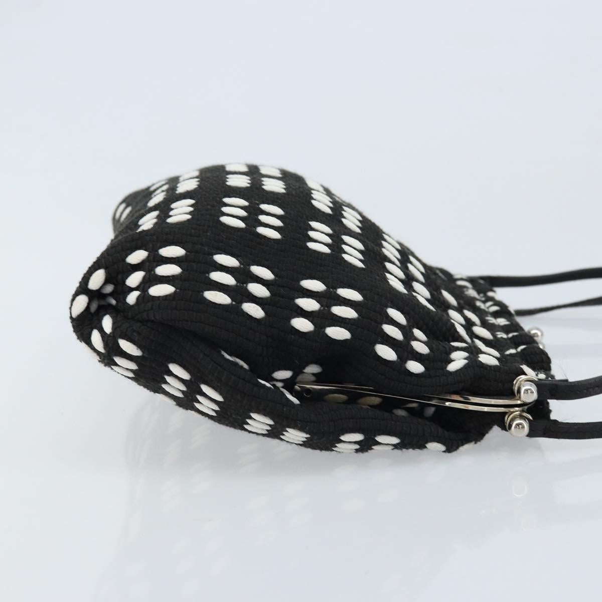 Miu Miu Shoulder Bag Canvas Black Silver Auth BSZ027