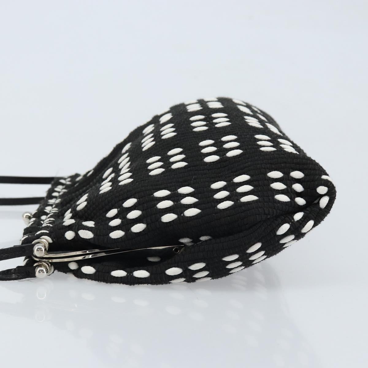 Miu Miu Shoulder Bag Canvas Black Silver Auth BSZ027
