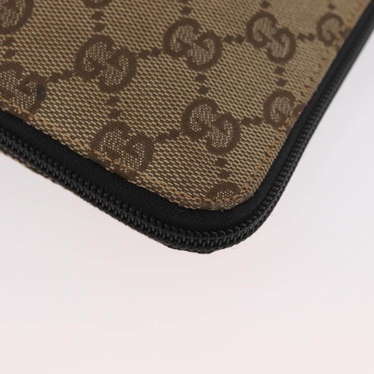 GUCCI GG Canvas Shoulder Bag Beige Silver 019 0349 Auth BSZ031A