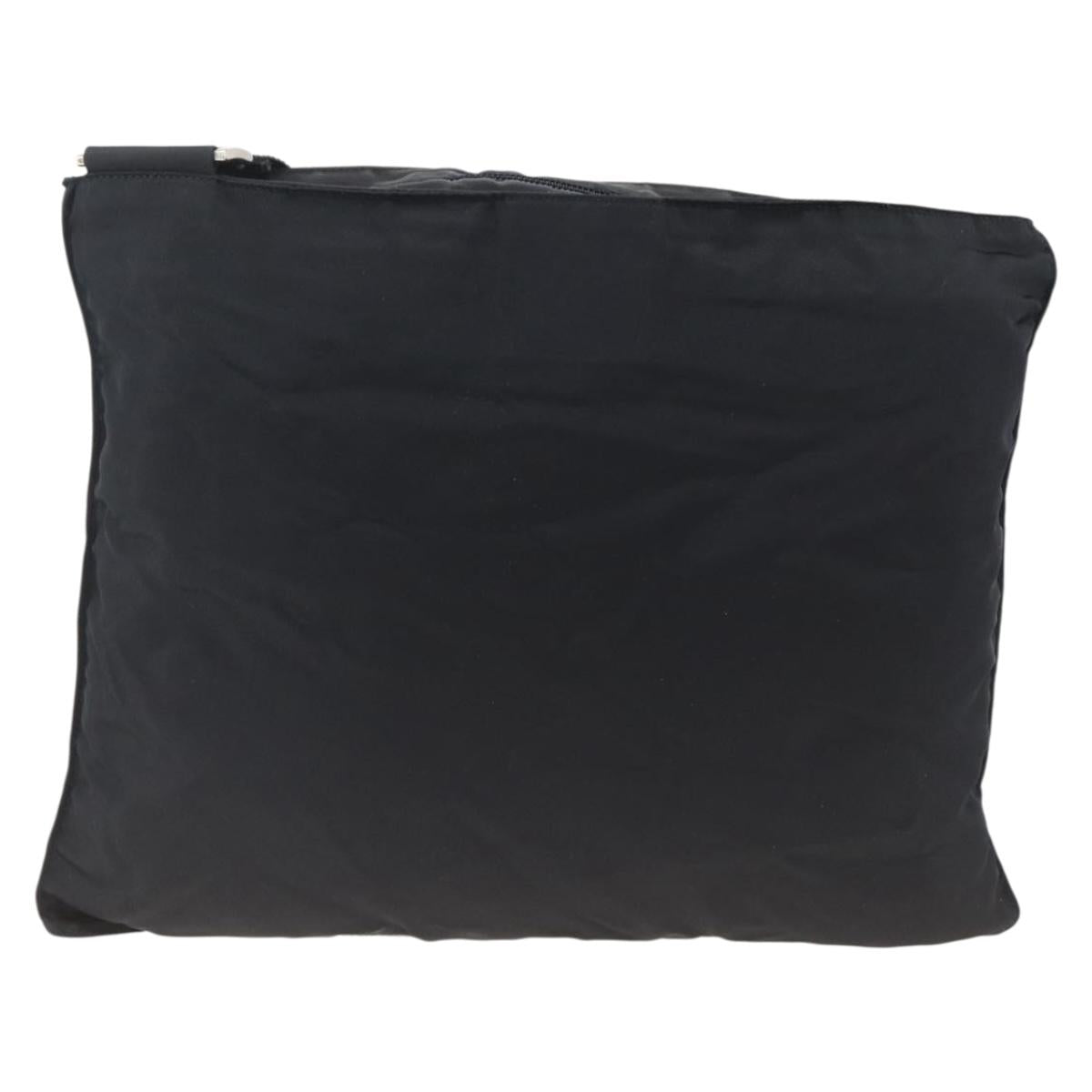 PRADA Shoulder Bag Nylon Black Silver Auth BSZ052