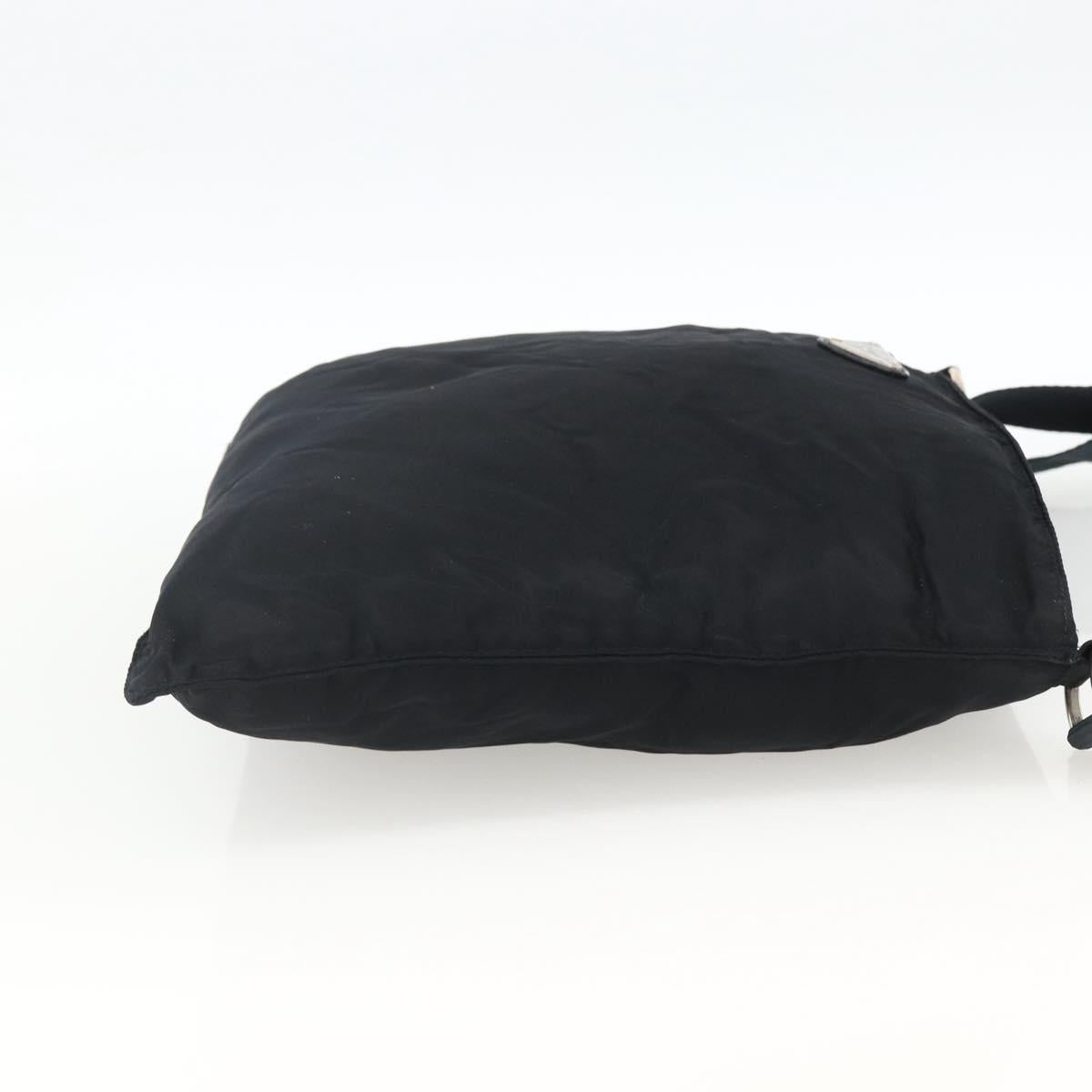 PRADA Shoulder Bag Nylon Black Silver Auth BSZ052