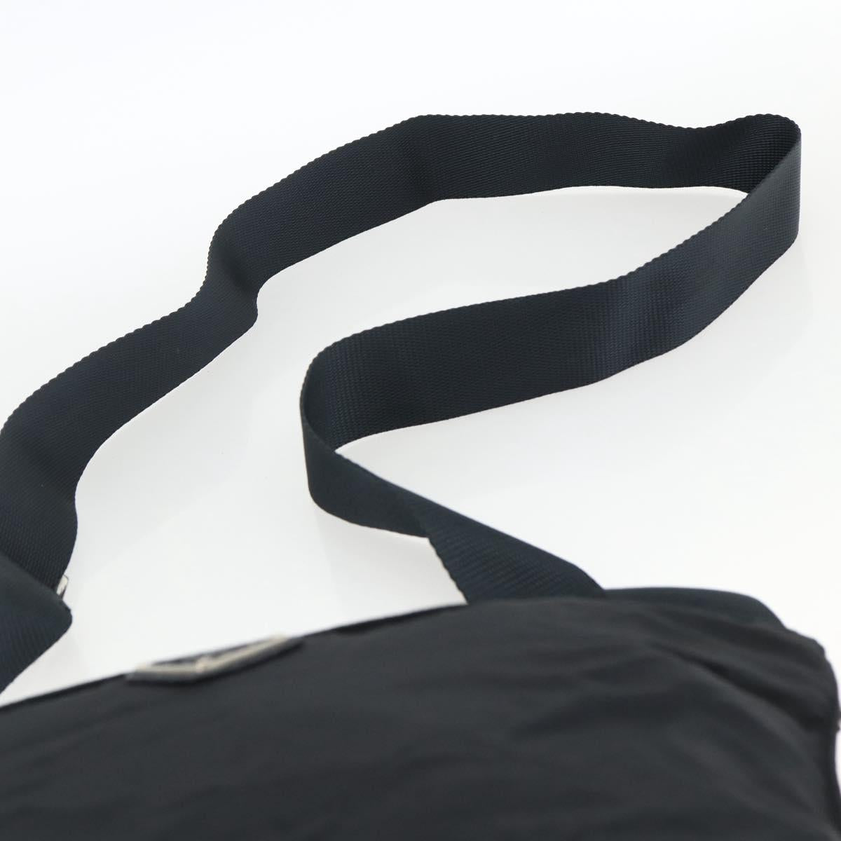 PRADA Shoulder Bag Nylon Black Silver Auth BSZ052