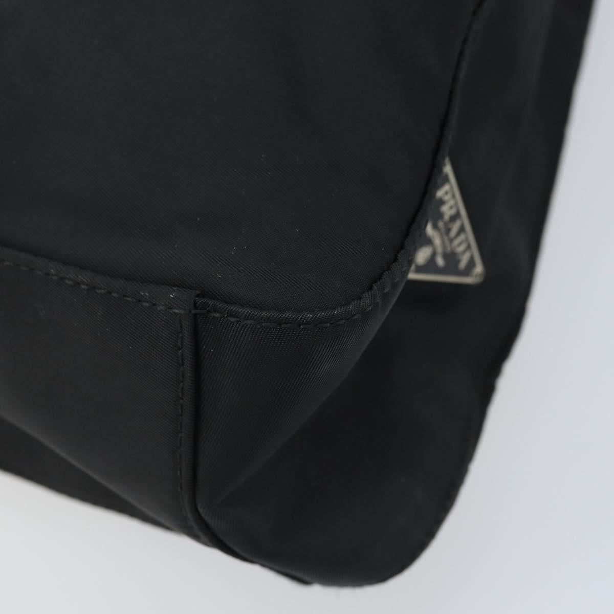 PRADA Shoulder Bag Nylon Black Silver Auth BSZ056
