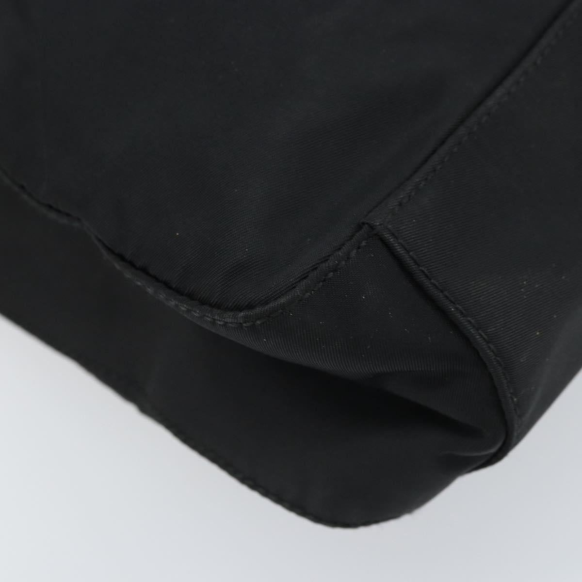 PRADA Shoulder Bag Nylon Black Silver Auth BSZ056
