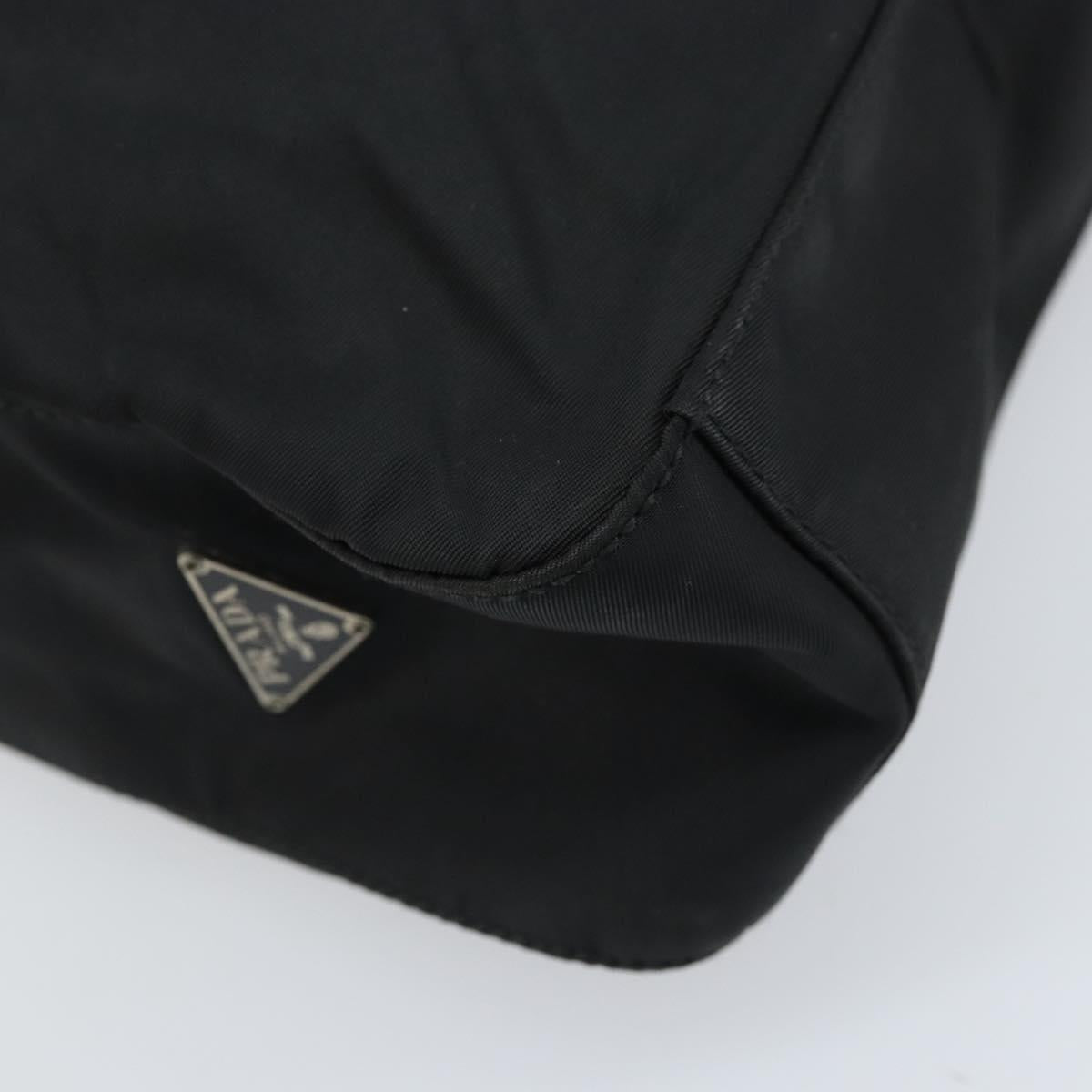 PRADA Shoulder Bag Nylon Black Silver Auth BSZ056