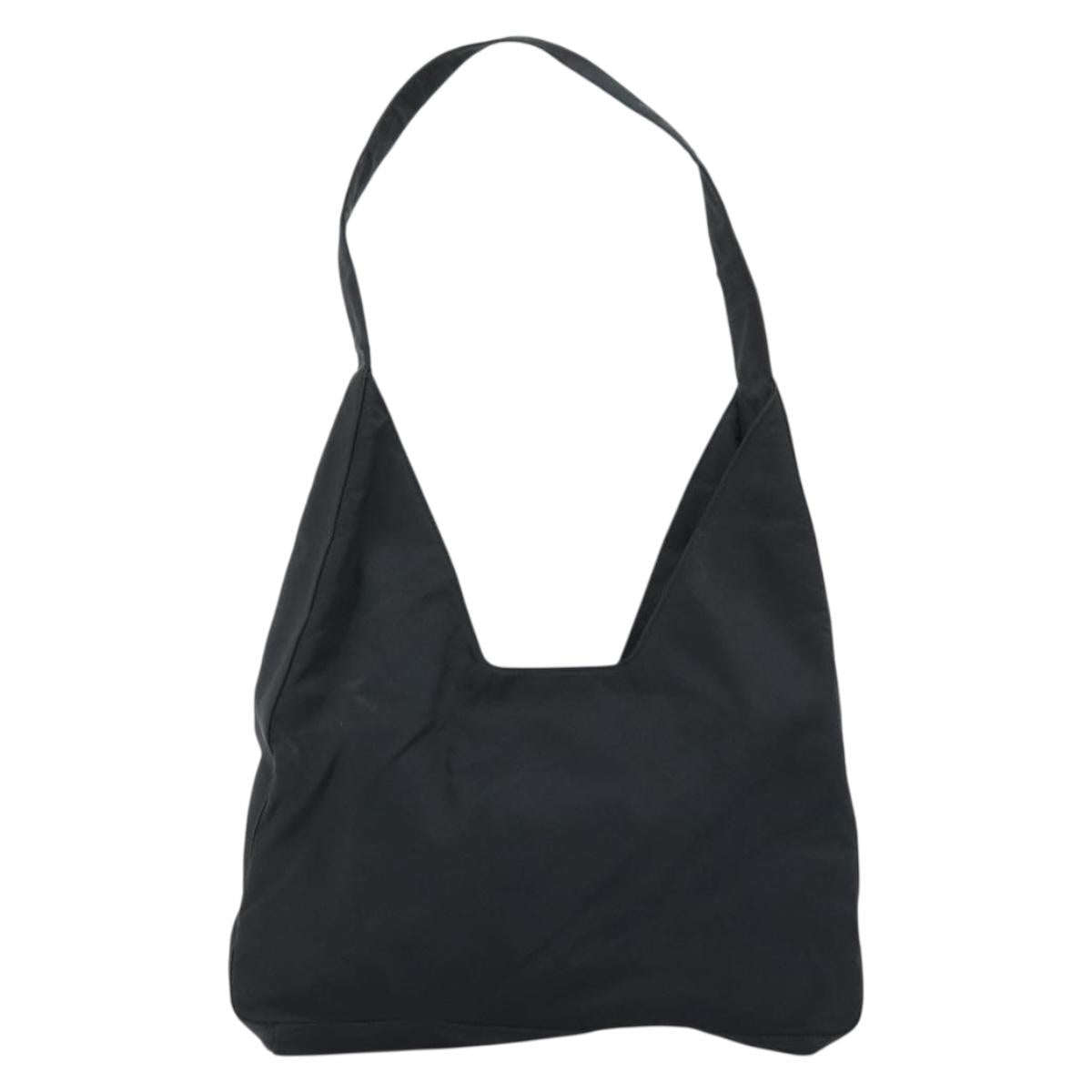 PRADA Shoulder Bag Nylon Black Silver Auth BSZ056