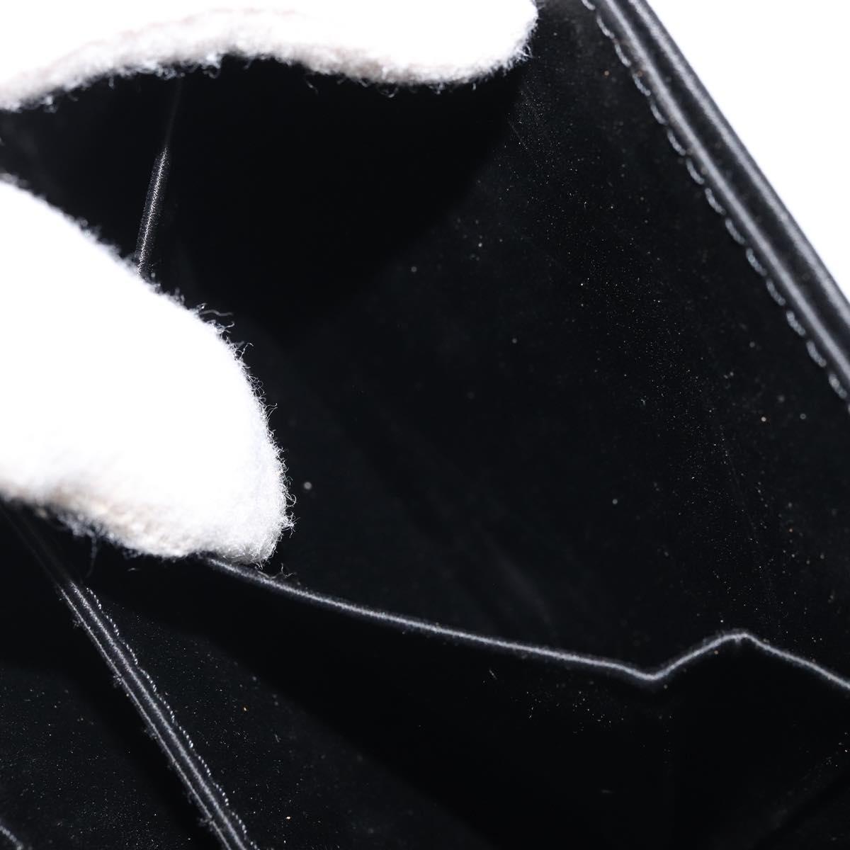 SAINT LAURENT Clutch Bag Satin Black Gold Auth BSZ059