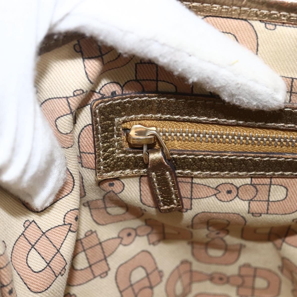 GUCCI GG Canvas Sherry Line Tote Bag Beige Gold 137396 Auth BSZ069